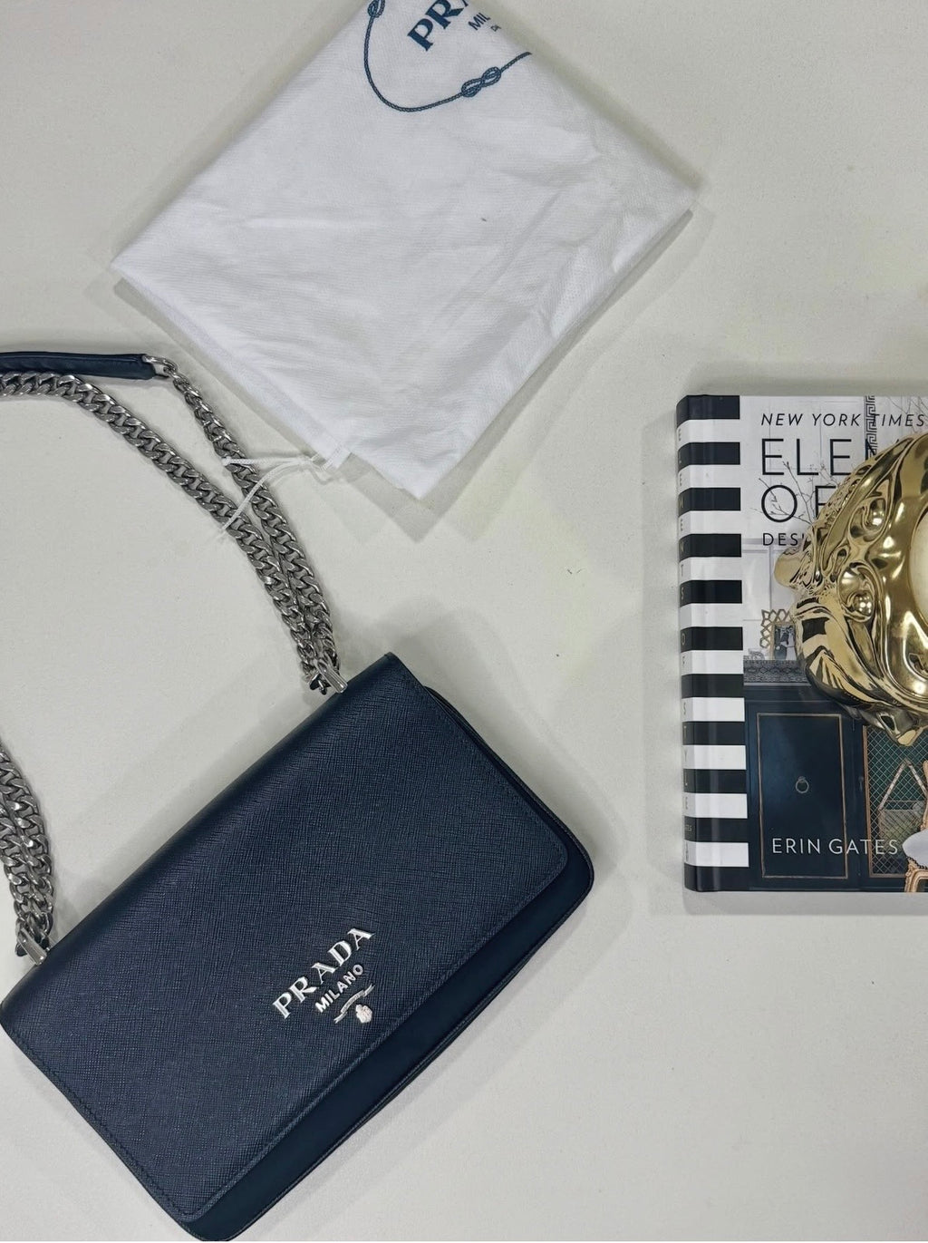 Prada Saffiano Chain Flap Crossbody