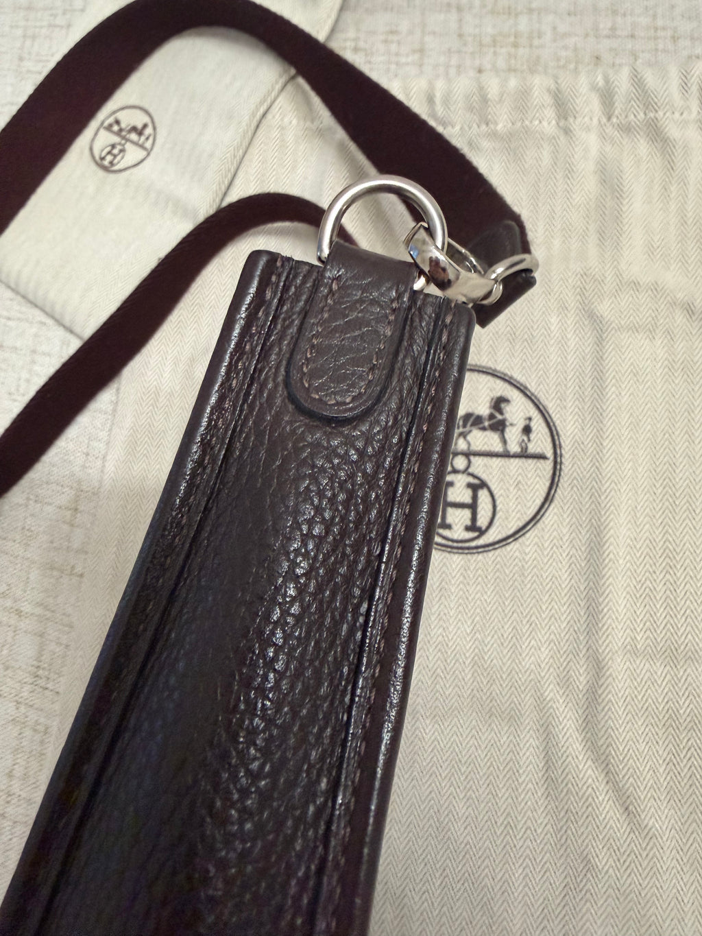 HERMES EVELYNE BAG CLEMENCE TPM BAG WITH LONG STRAP