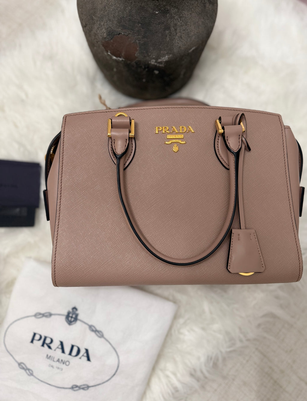 PRADA SAFFIANO SMALL LUX 2WAY HANDBAG