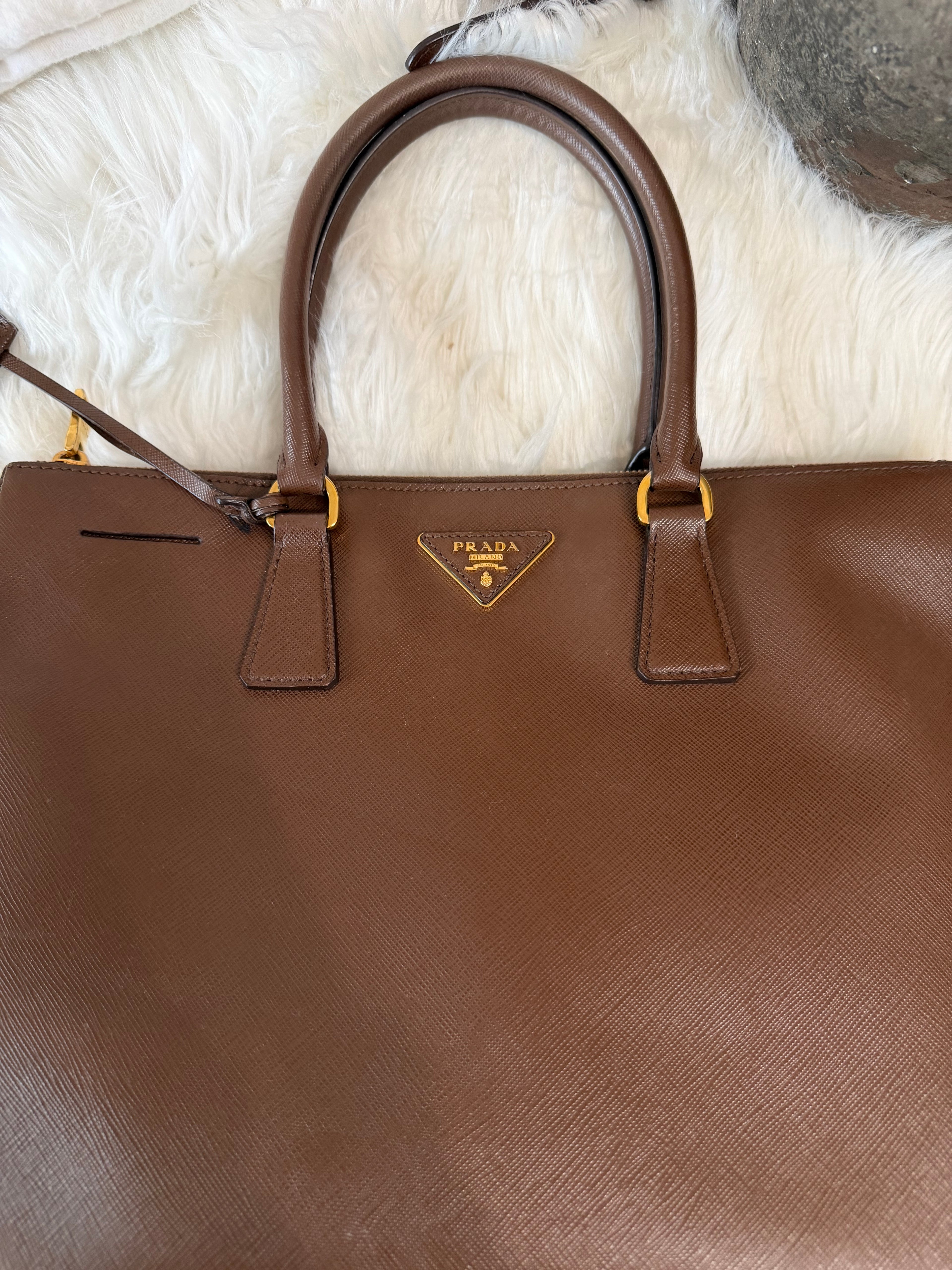 PRADA LARGE DOUBLE ZIP TOTE SAFFIANO BAG
