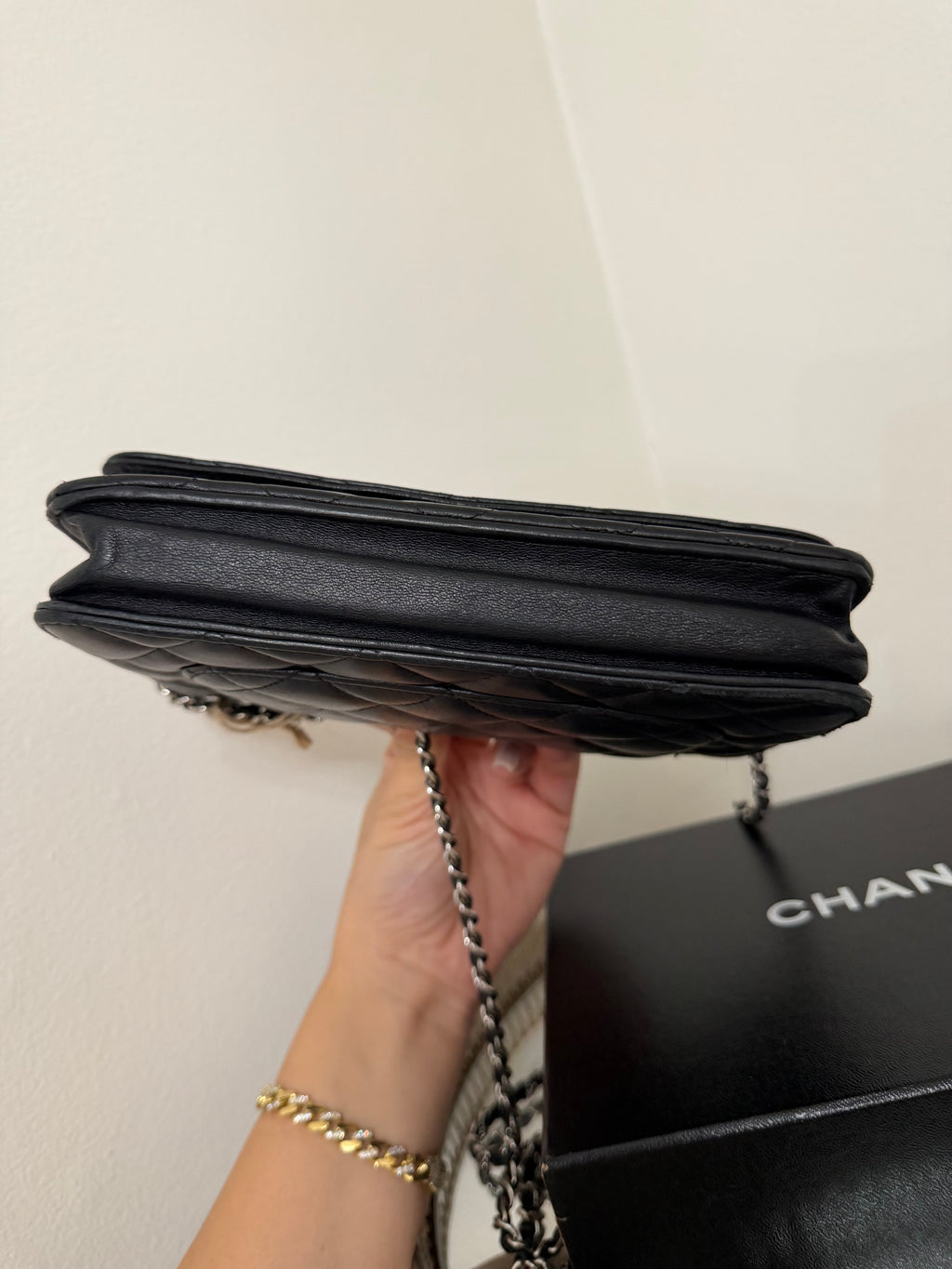 CHANEL LAMBSKIN WALLET ON CHAIN