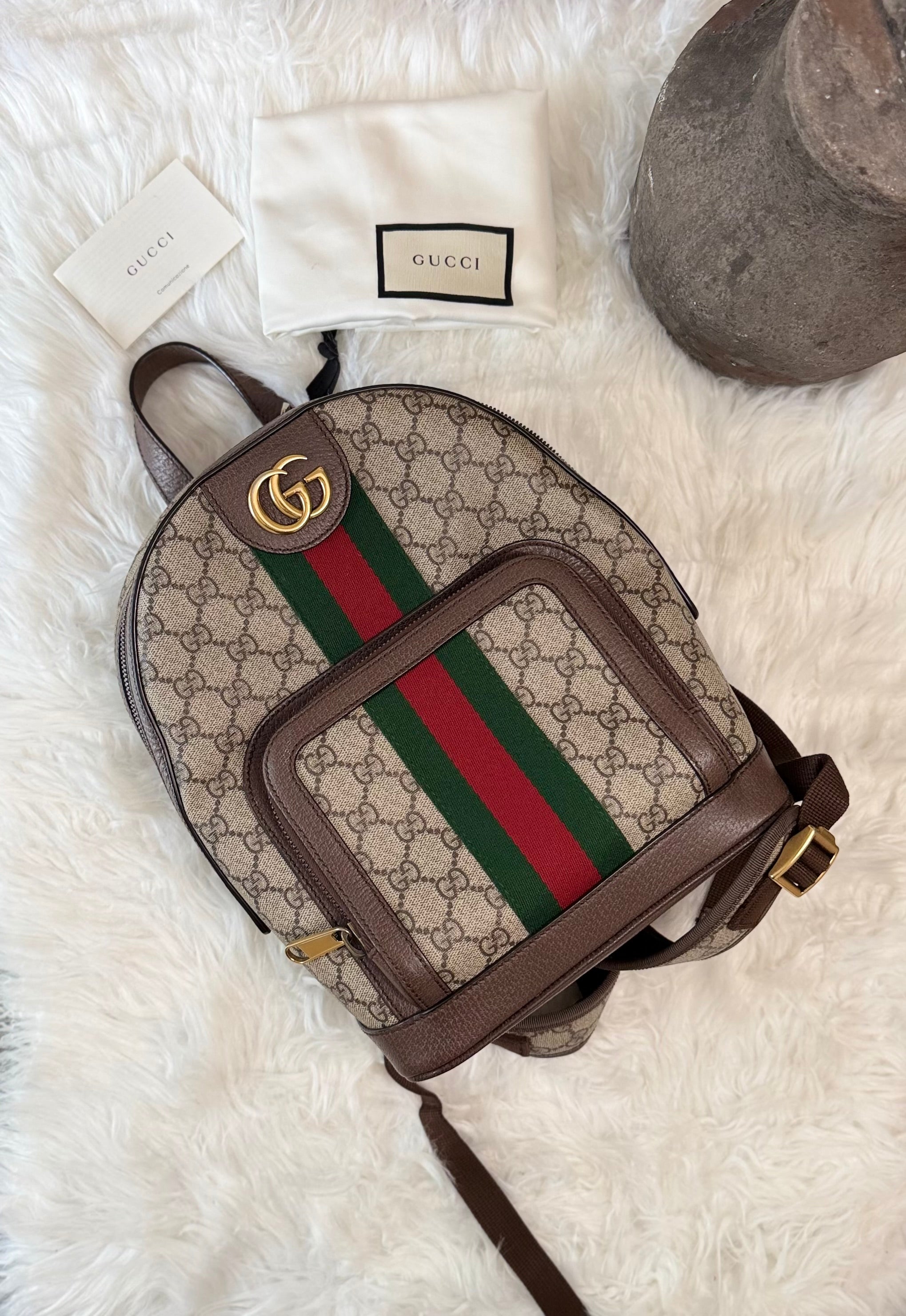 GUCCI OPHIDIA BACKPACK GG COATED CANVAS