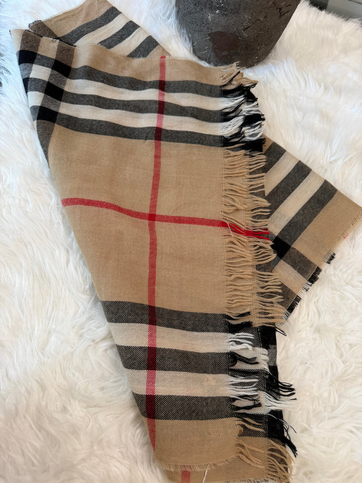 BURBERRY CHECK CASHMERE SCARF