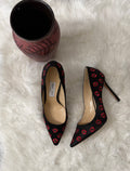 JIMMY CHOO SATIN FLORAL PRINT PUMPS