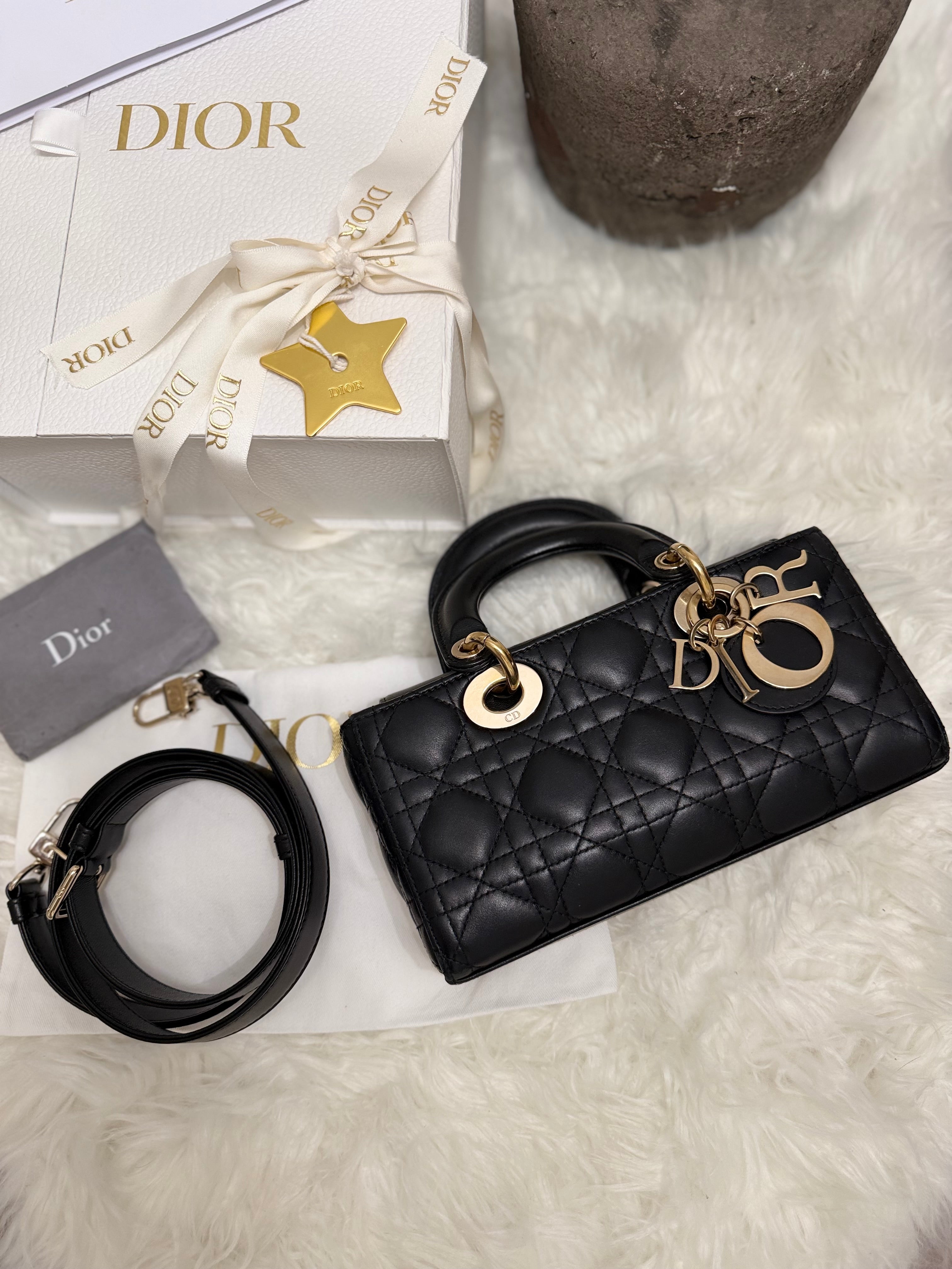 DIOR LADY D-JOY CANNAGE LEATHER BAG