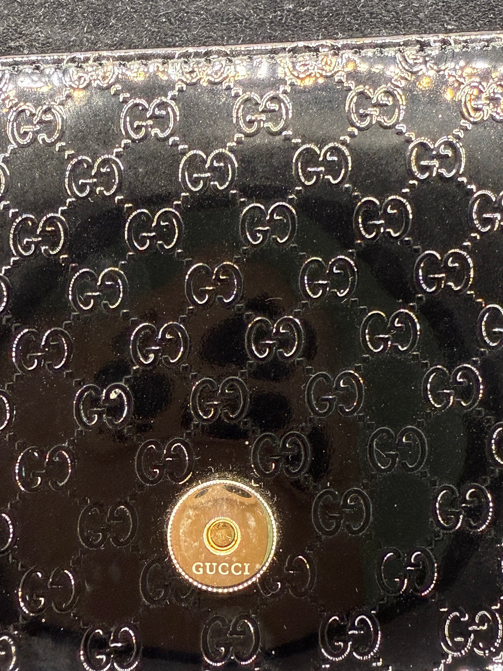 Gucci Microguccissima Broadway Patent Clutch