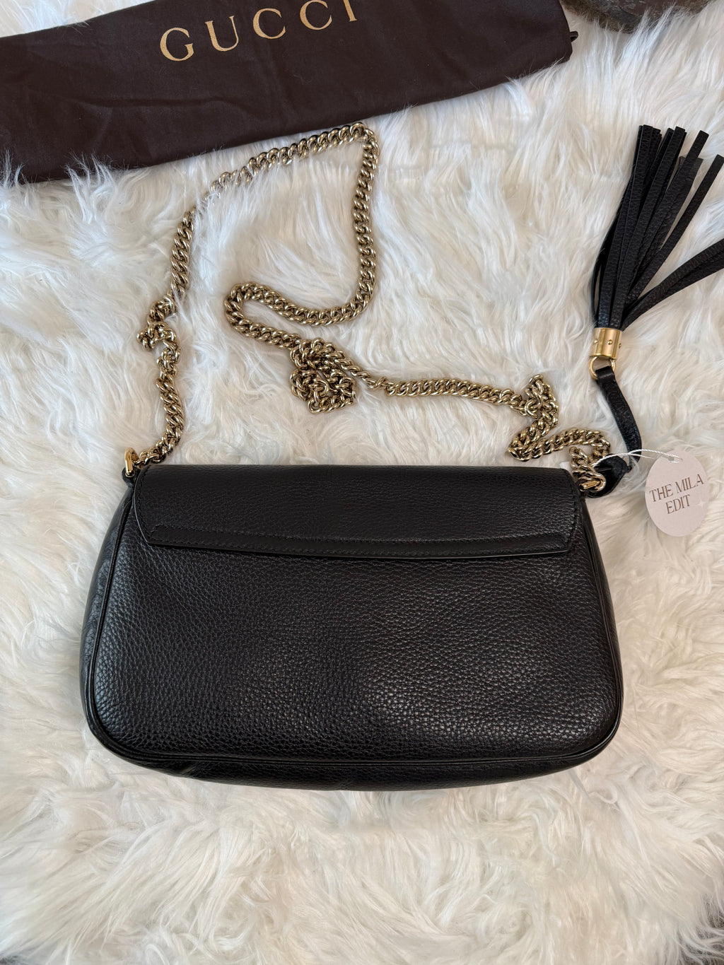 GUCCI SOHO CHAIN CROSSBODY MEDIUM LEATHER BAG