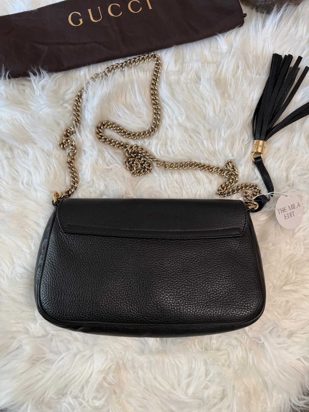 GUCCI SOHO CHAIN CROSSBODY MEDIUM LEATHER BAG