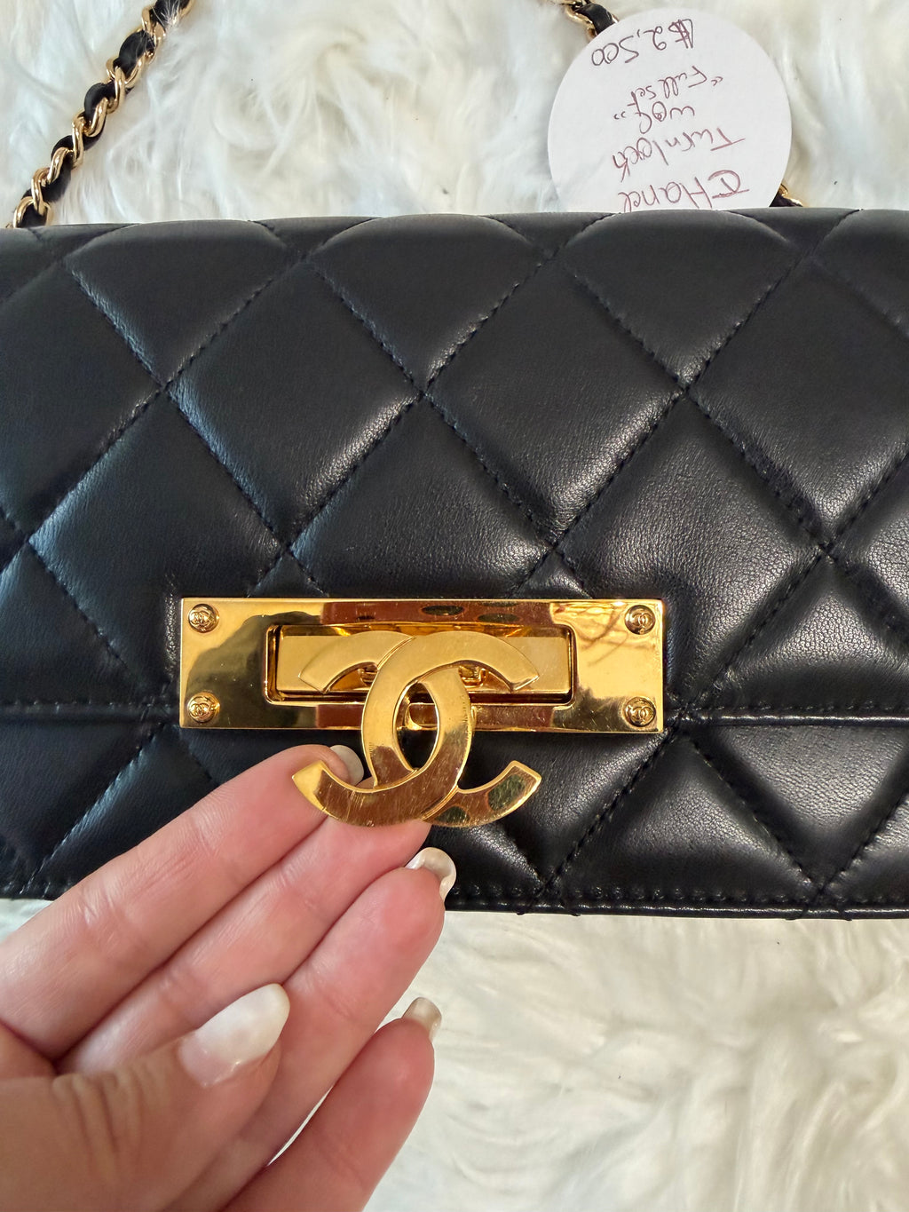 CHANEL QUILTED GOLD TURNLOCK LAMBSKIN WOC