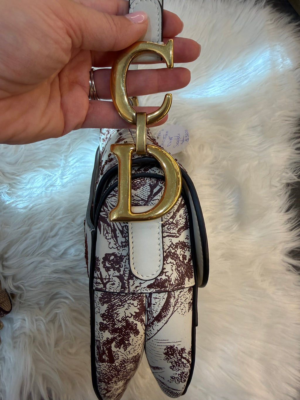 DIOR MEDIUM SADDLE TOILE DE JOUR TIGER EMBROIDERED CALFSKIN