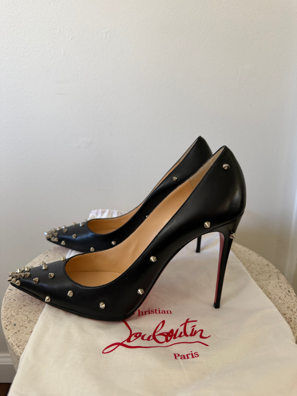 Christian Louboutin Spike Leather Pumps