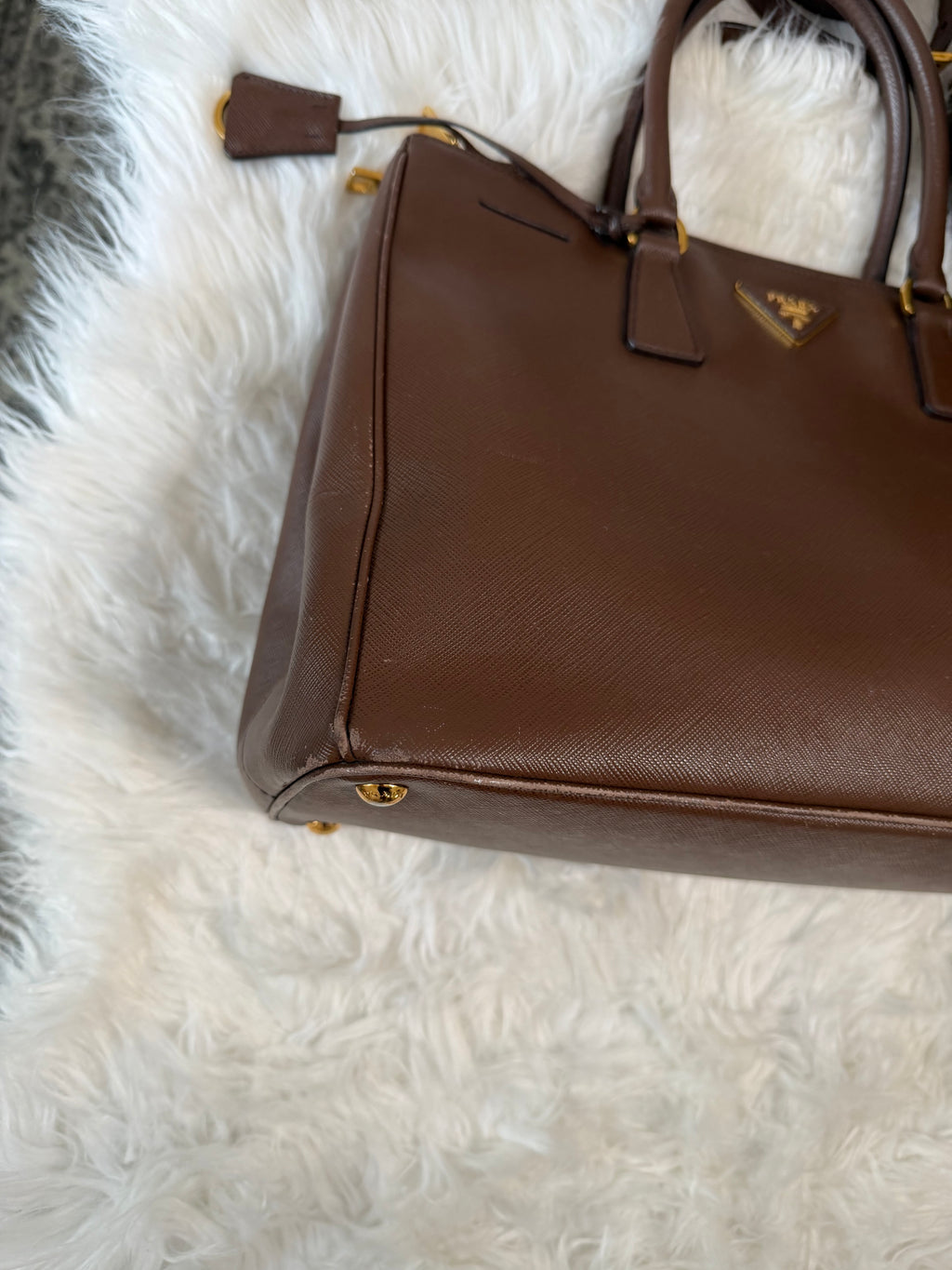 PRADA LARGE DOUBLE ZIP TOTE SAFFIANO BAG