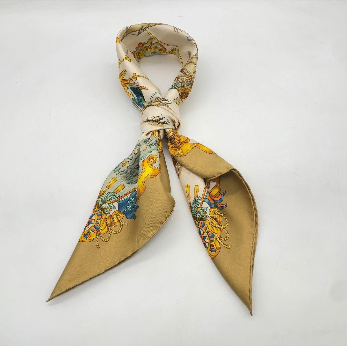 HERMES SAILBOAT OF LIGHT SILK SCARF