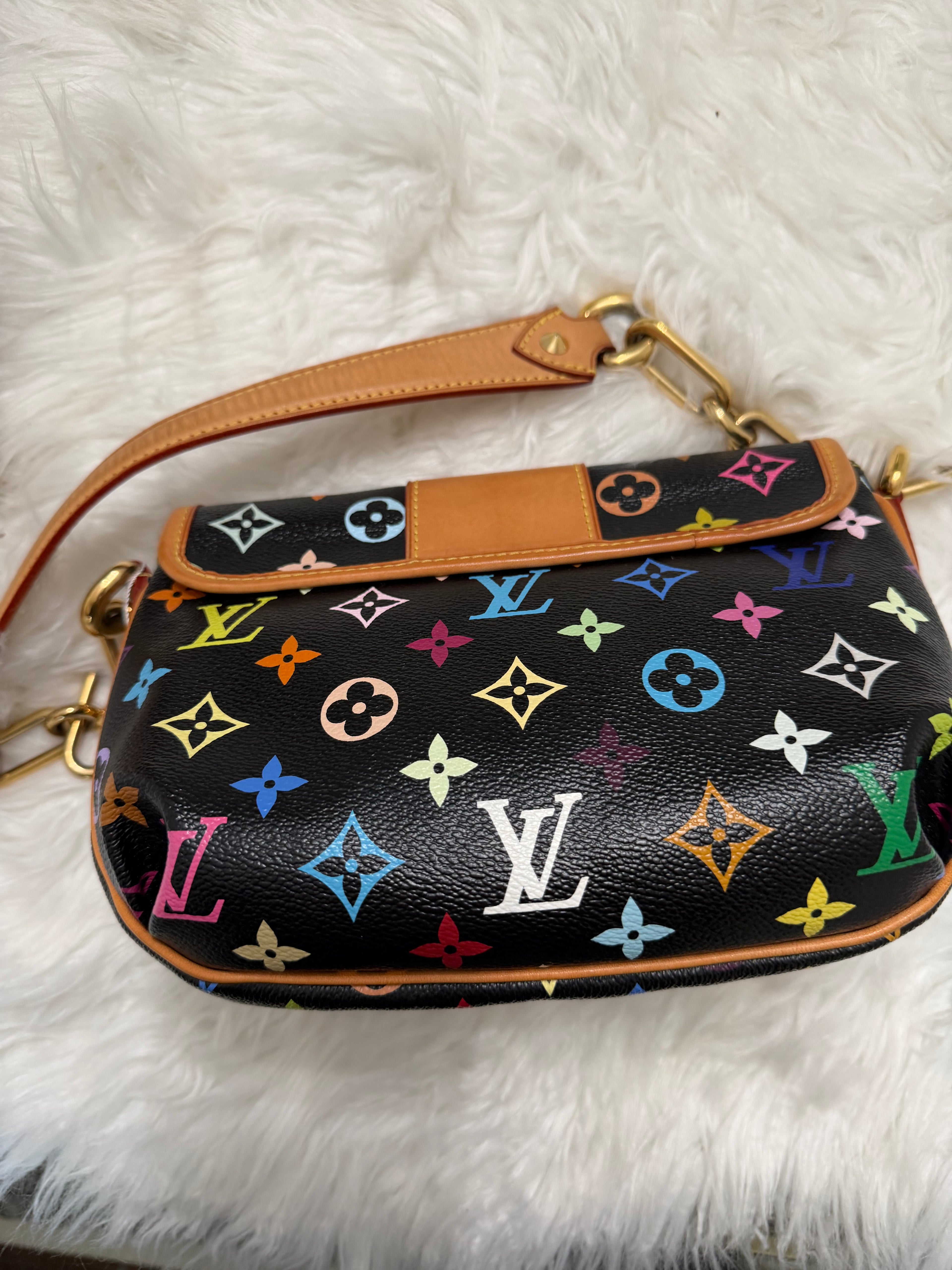 LOUIS VUITTON BLACK MONOGRAM MULTICOLOR PATTI BAG
