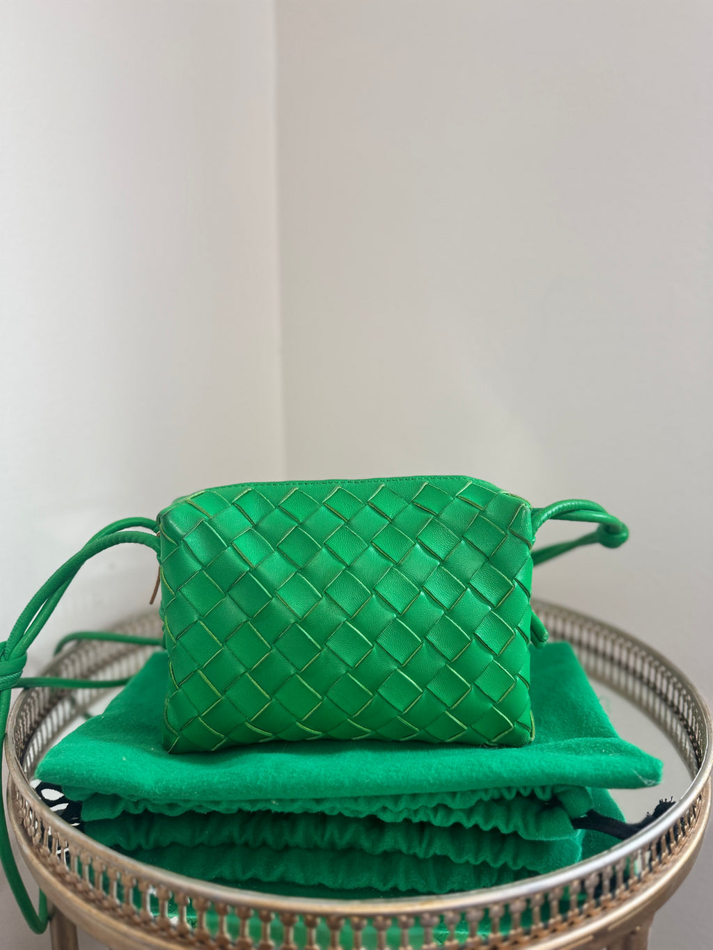 Bottega Veneta MINI LOOP INTRECCIATO LEATHER CROSSBODY