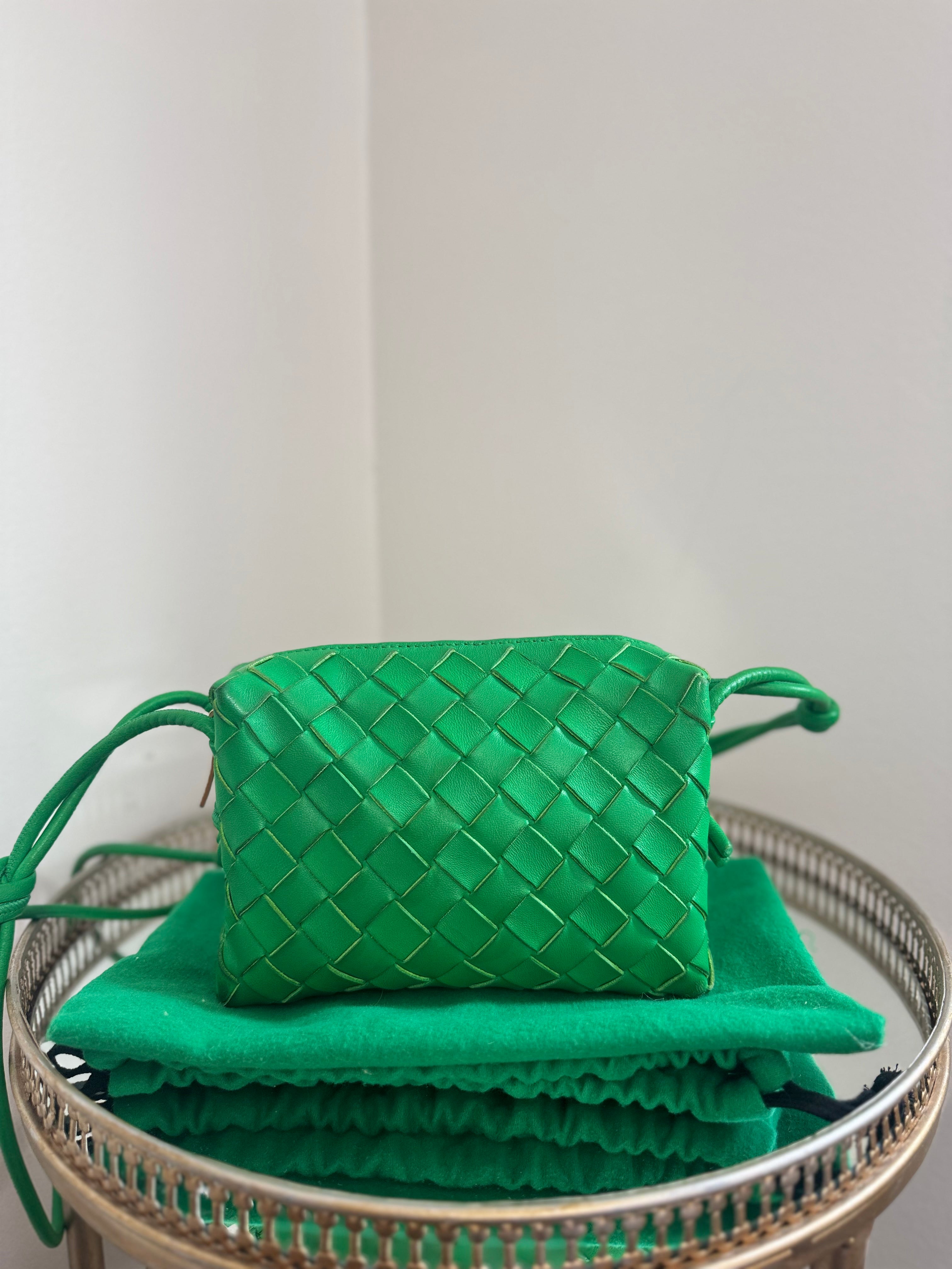 Bottega Veneta MINI LOOP INTRECCIATO LEATHER CROSSBODY