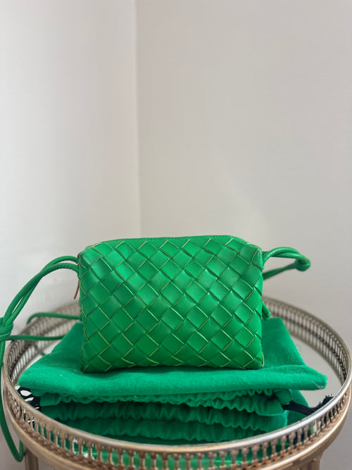 Bottega Veneta MINI LOOP INTRECCIATO LEATHER CROSSBODY