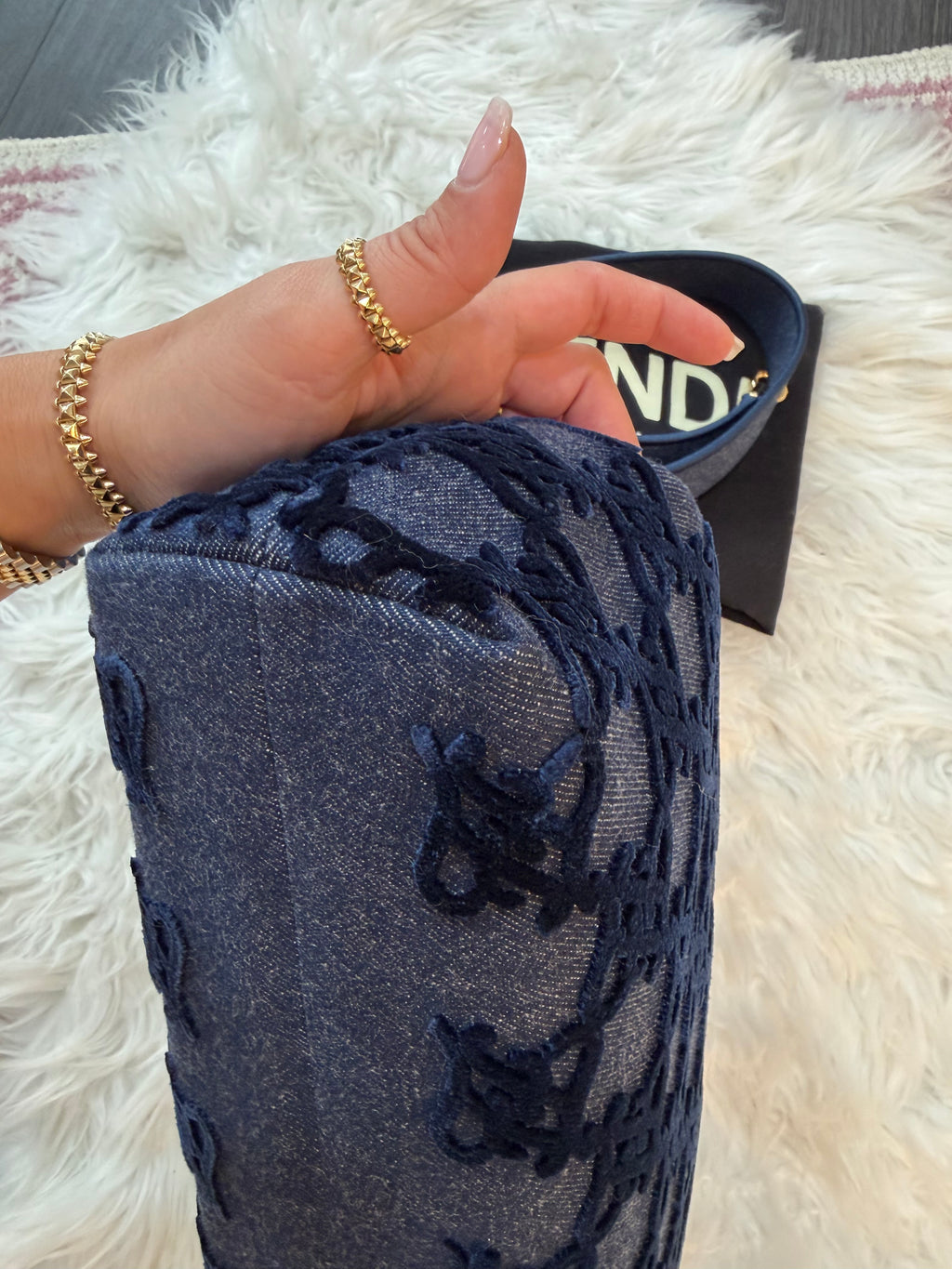 FENDI FIRST MEDIUM DENIM BAG