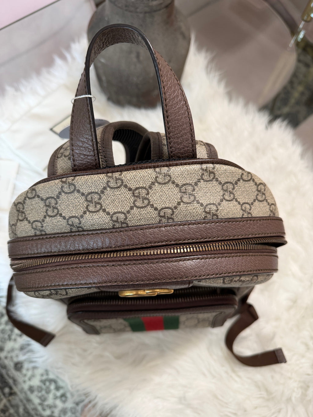 GUCCI OPHIDIA BACKPACK GG COATED CANVAS