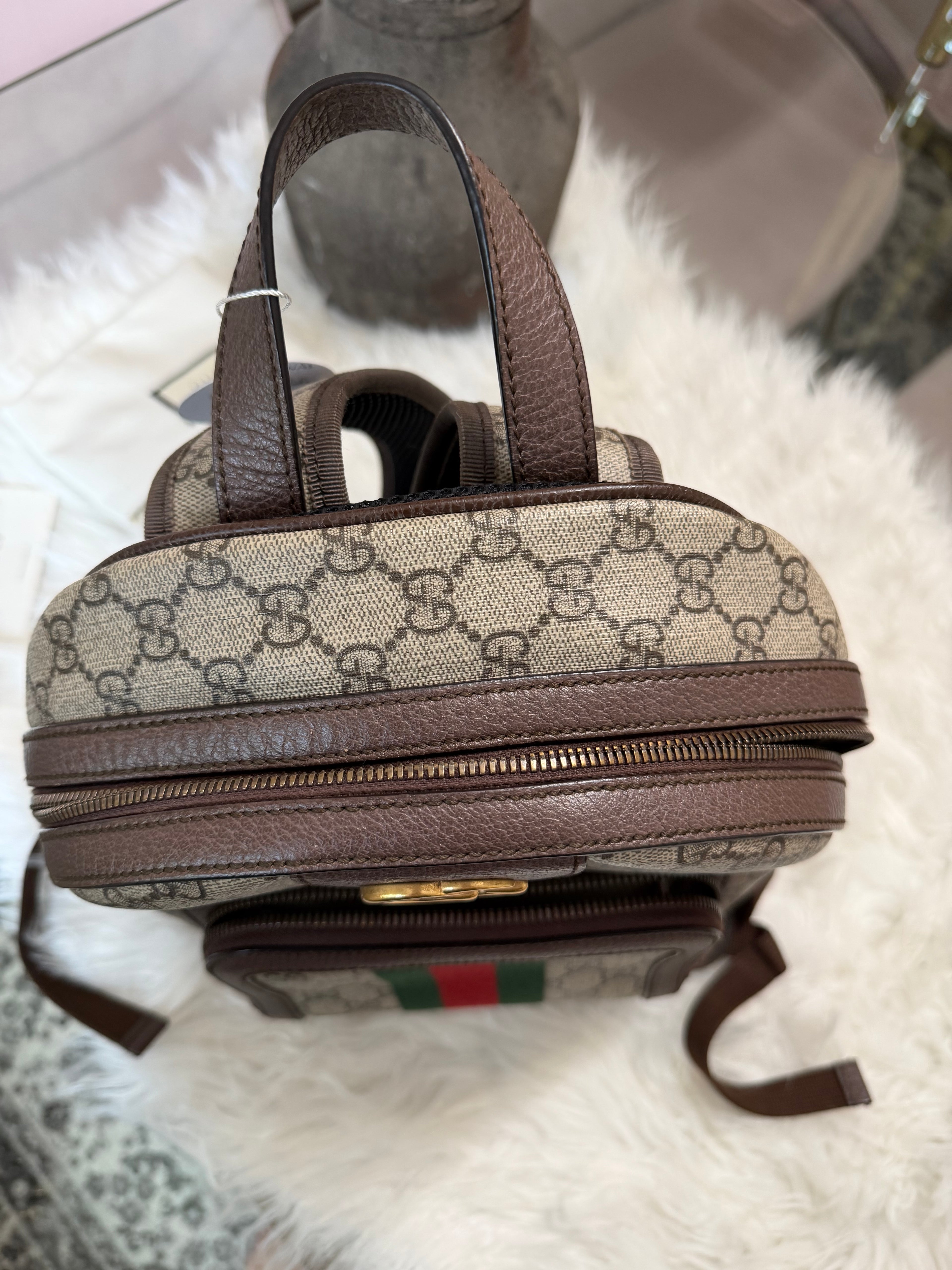 GUCCI OPHIDIA BACKPACK GG COATED CANVAS
