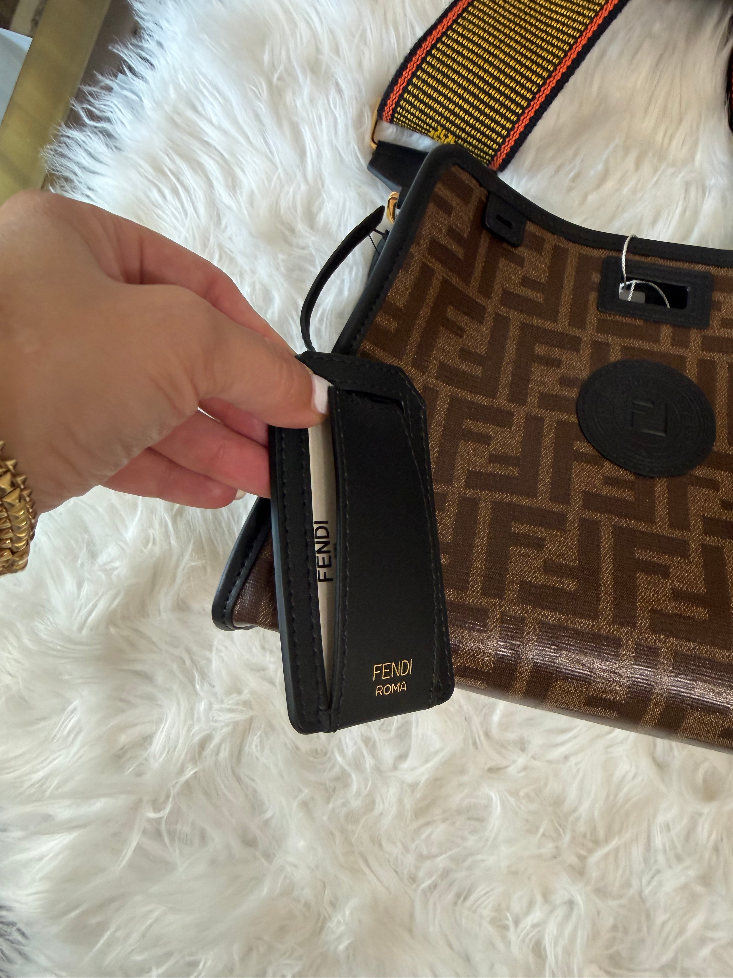 FENDI ZUCCA PRINT DEFENDER CANVAS WITH GUITAR STRAP