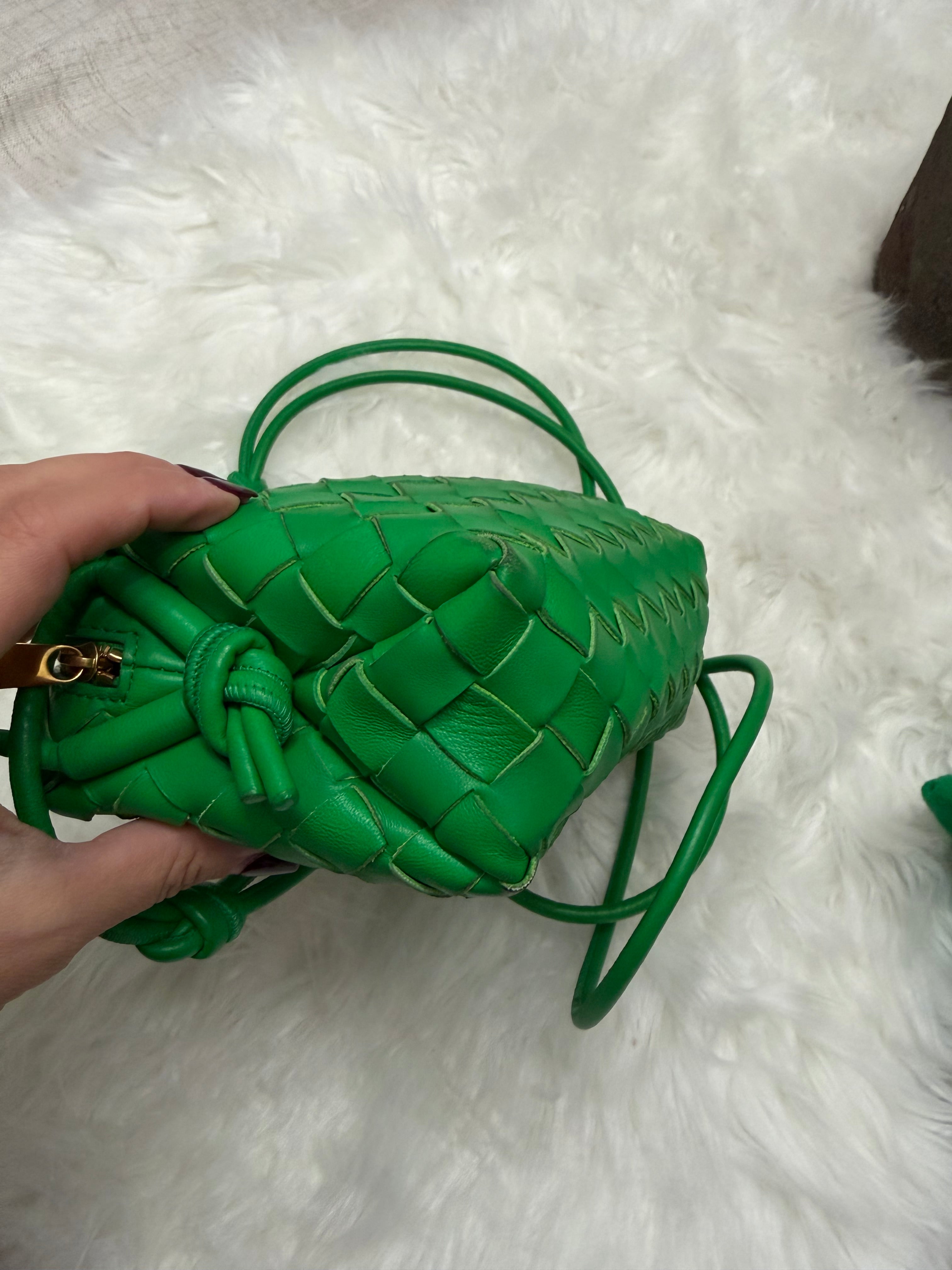 Bottega Veneta MINI LOOP INTRECCIATO LEATHER CROSSBODY