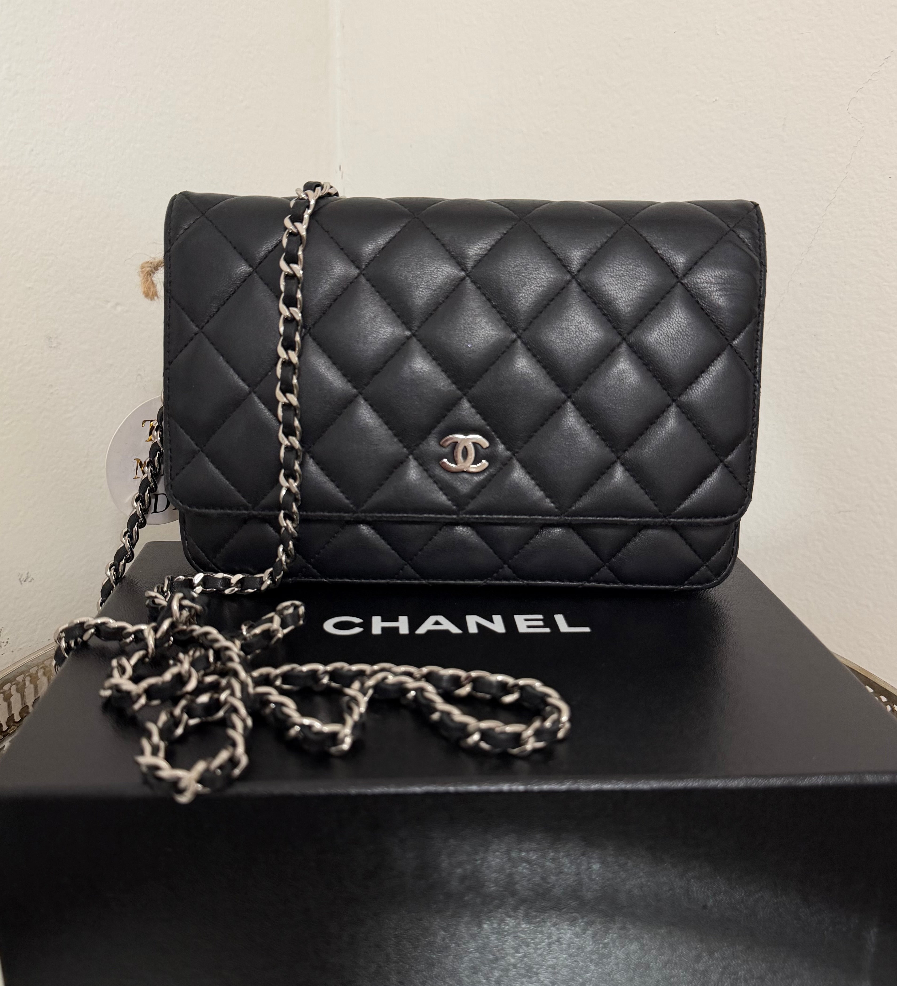 CHANEL LAMBSKIN WALLET ON CHAIN