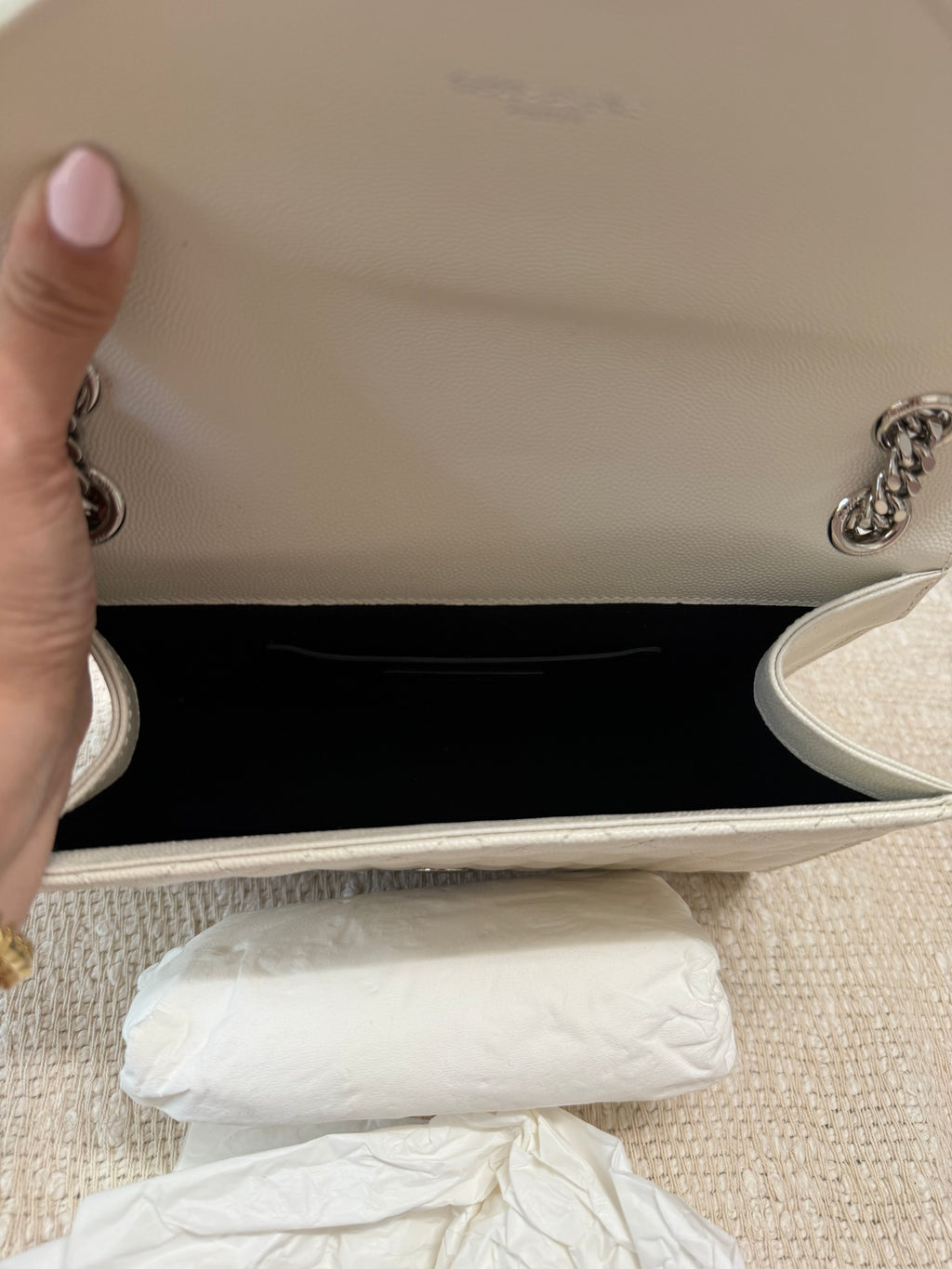 SAINT LAURENT MEDIUM ENVELOPE BAG QUILTED GRAIN LEATHER