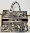 CHRISTIAN DIOR BOOK TOTE ENBROIDERED CANVAS