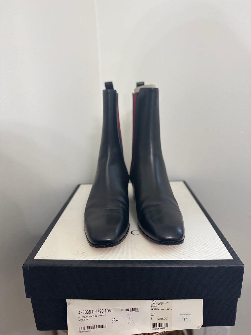 GUCCI KAREN WEB ACCENTED ANKLE BOOTS