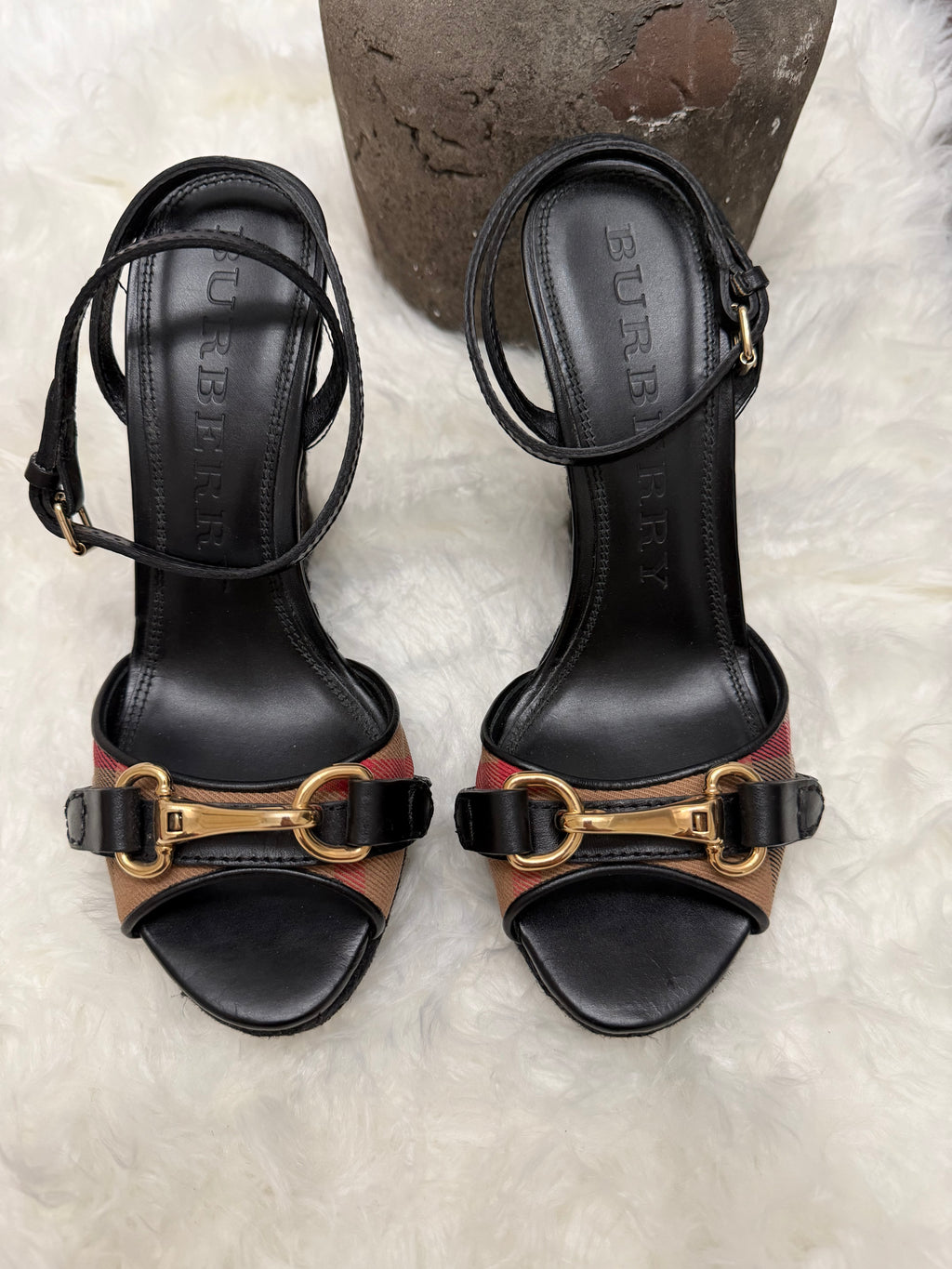 Burberry Nova Check Print wedge