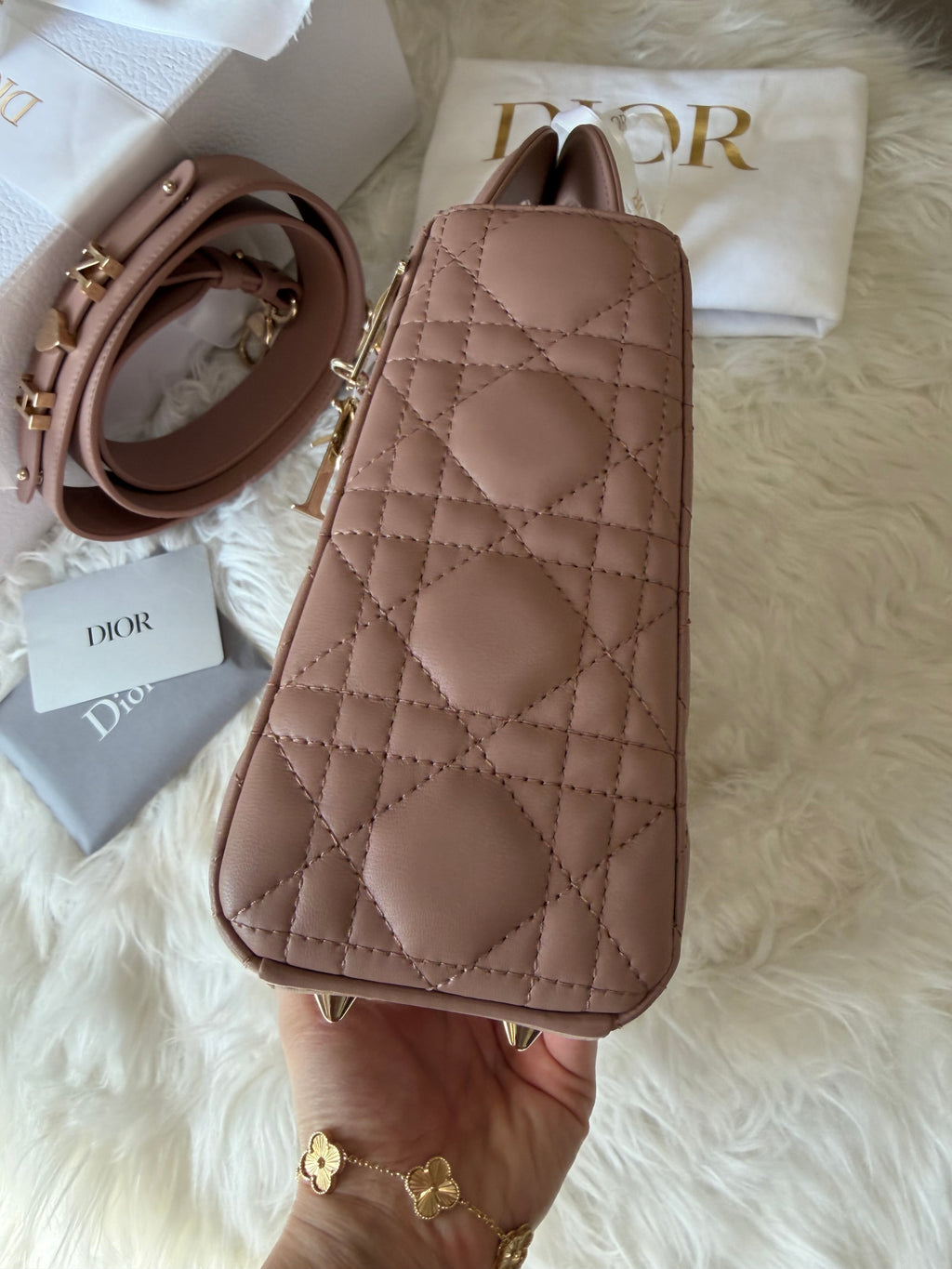 CHRISTIAN DIOR MY LADY D LAMBSKIN CANNAGE WITH LUCKY BADGES