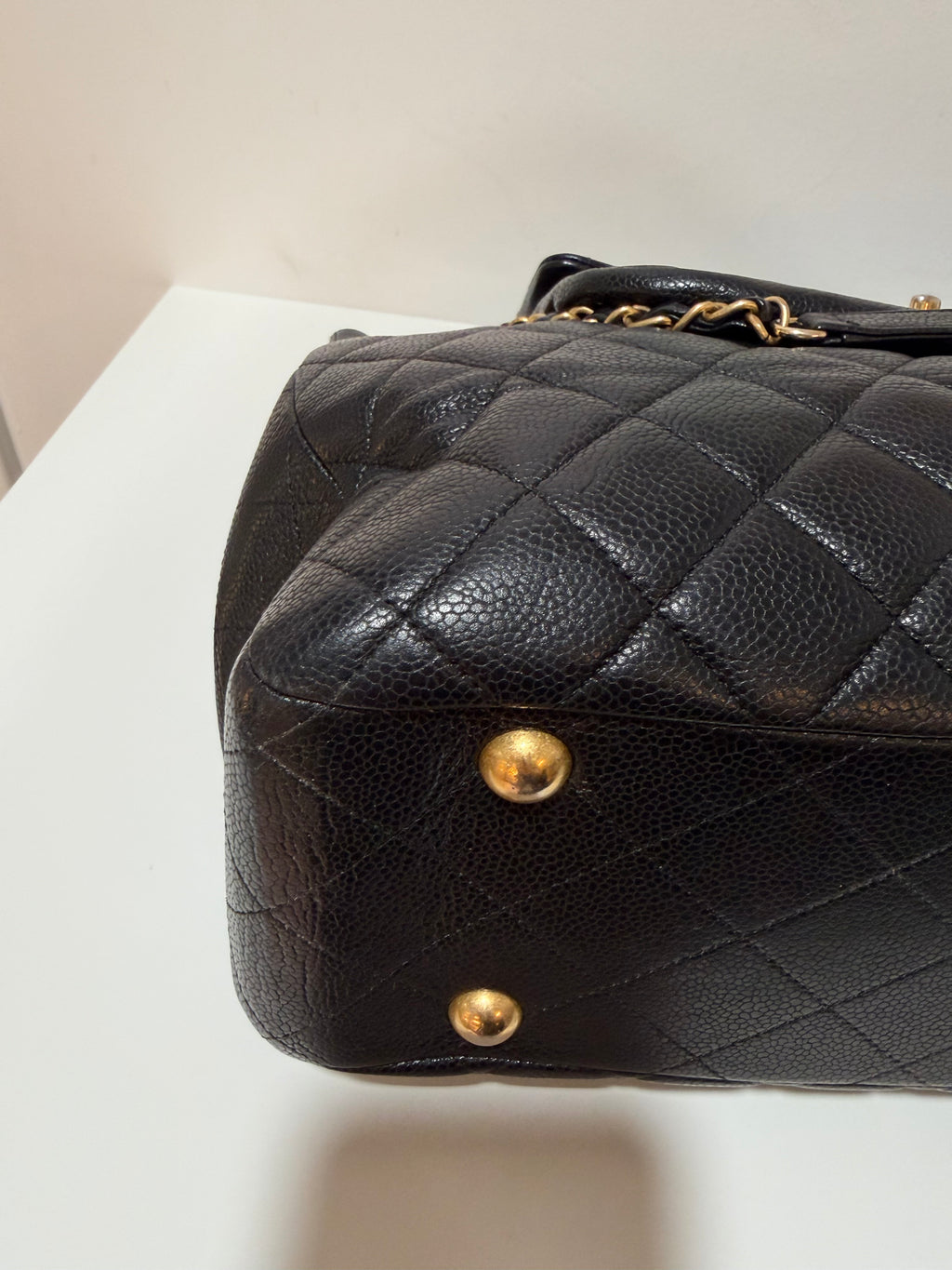 CHANEL QUILTED CAVIAR LEATHER FLAP TOTE BAG