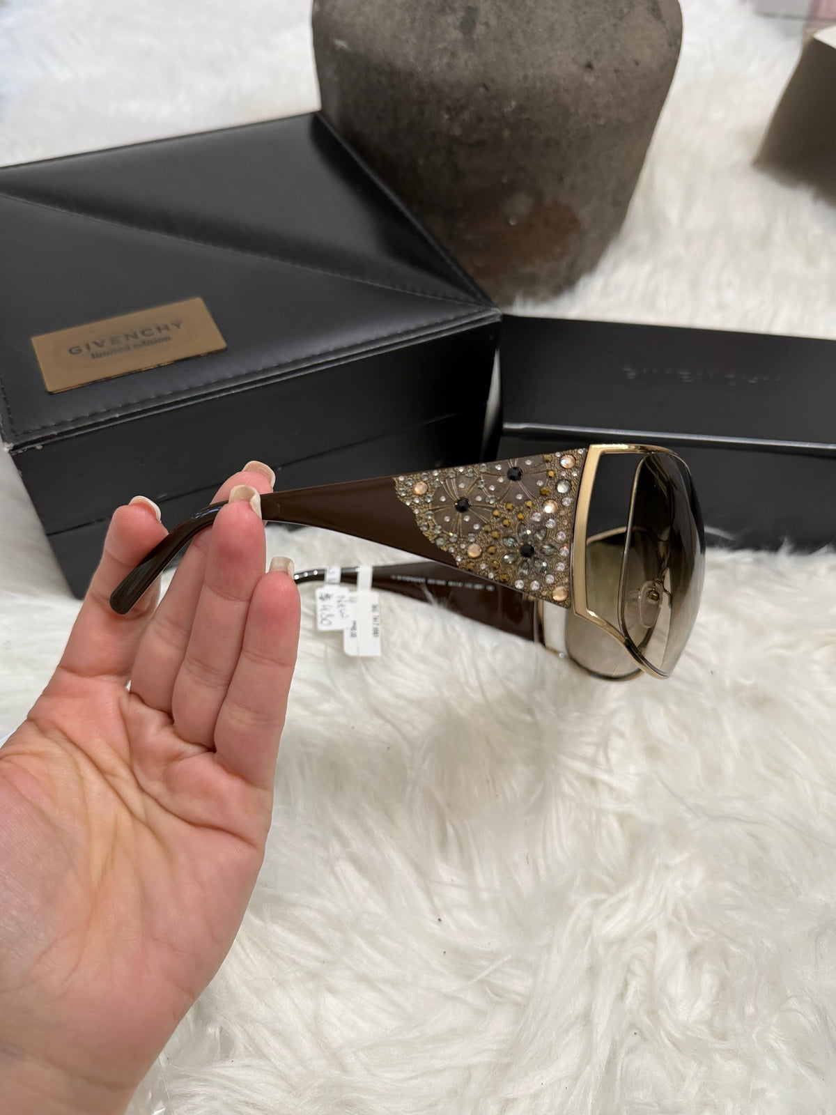 GIVENCHY SGV 364S LIMITED EDITION SUNGLASSES WITH FLORAL CRYSTAL