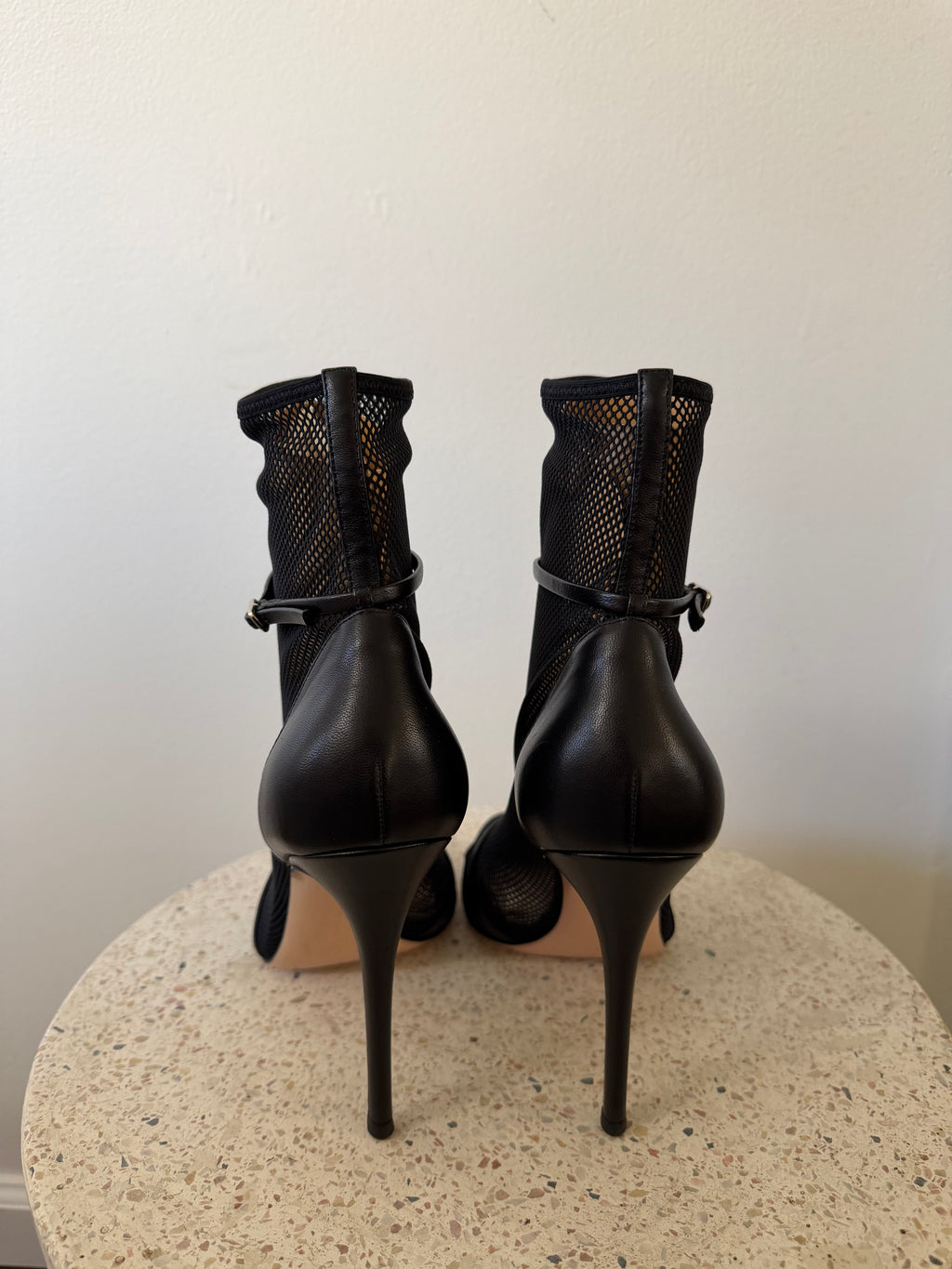 Gianvitto Rossi Mesh Leather Ankle Boots