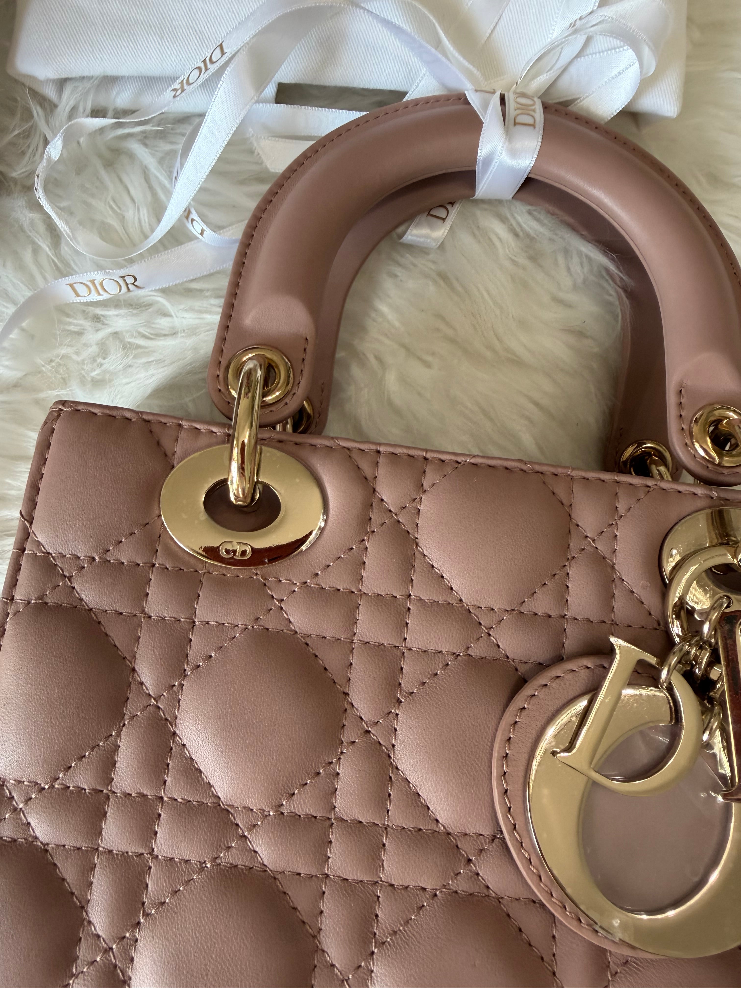 CHRISTIAN DIOR MY LADY D LAMBSKIN CANNAGE WITH LUCKY BADGES
