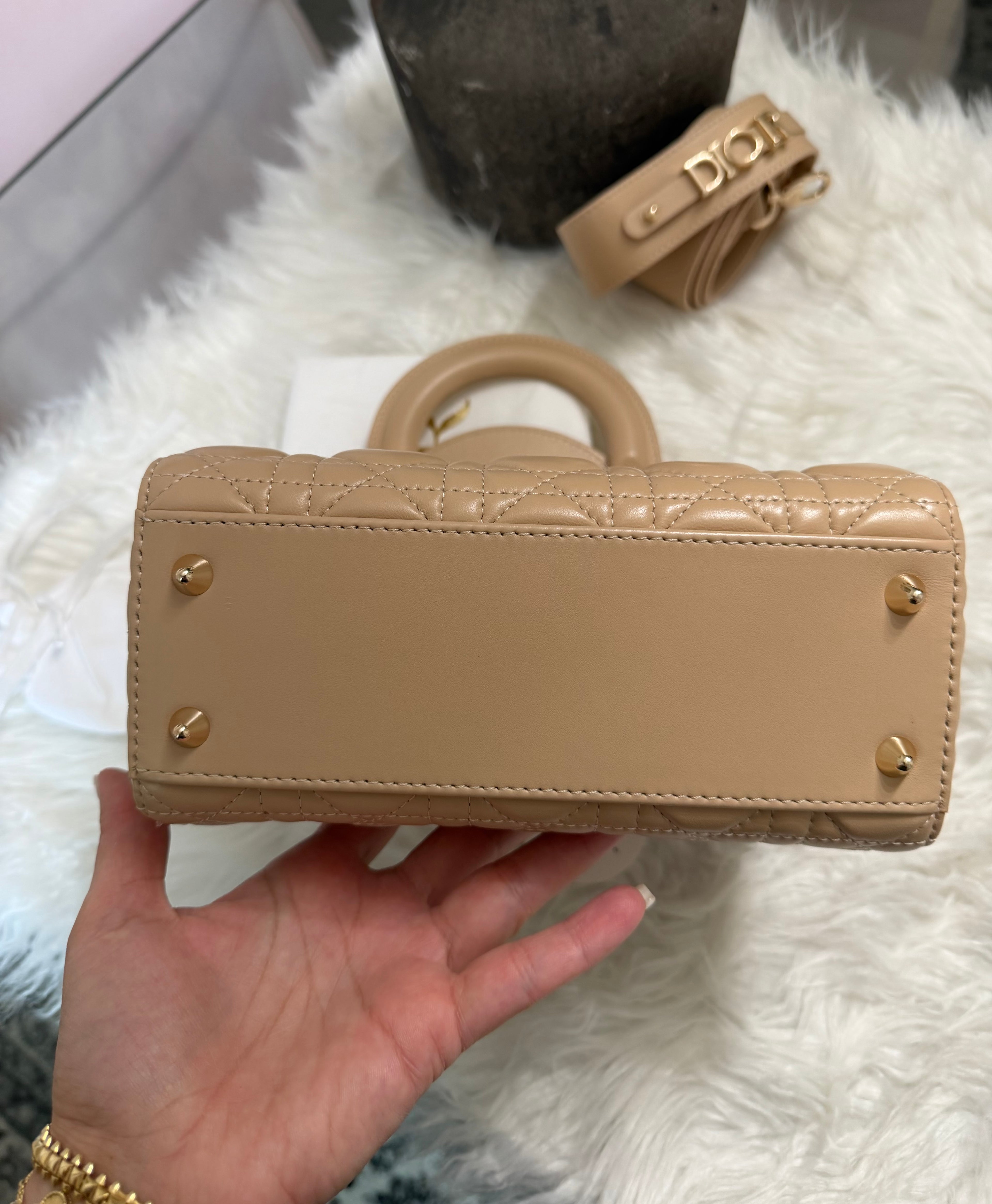 CHRISTIAN DIOR MY LADY D LAMBSKIN CANNAGE WITH LUCKY BADGES