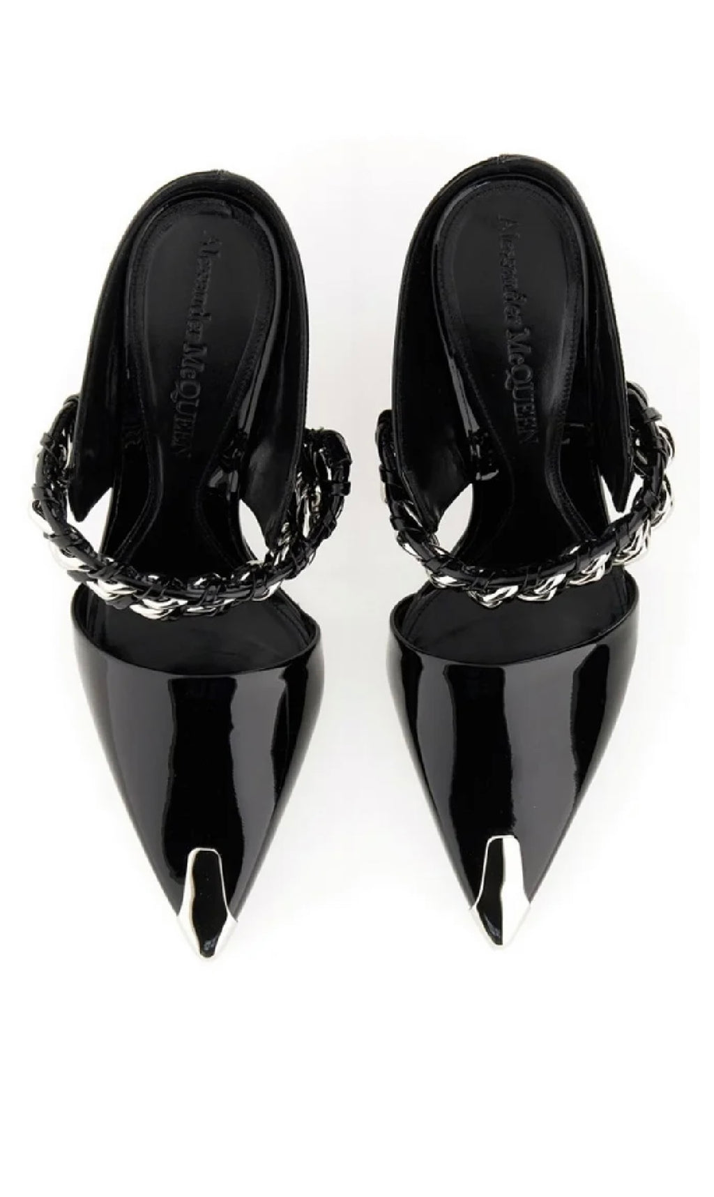 ALEXANDER MCQUEEN CHAIN pointed toe Slip On Sandals