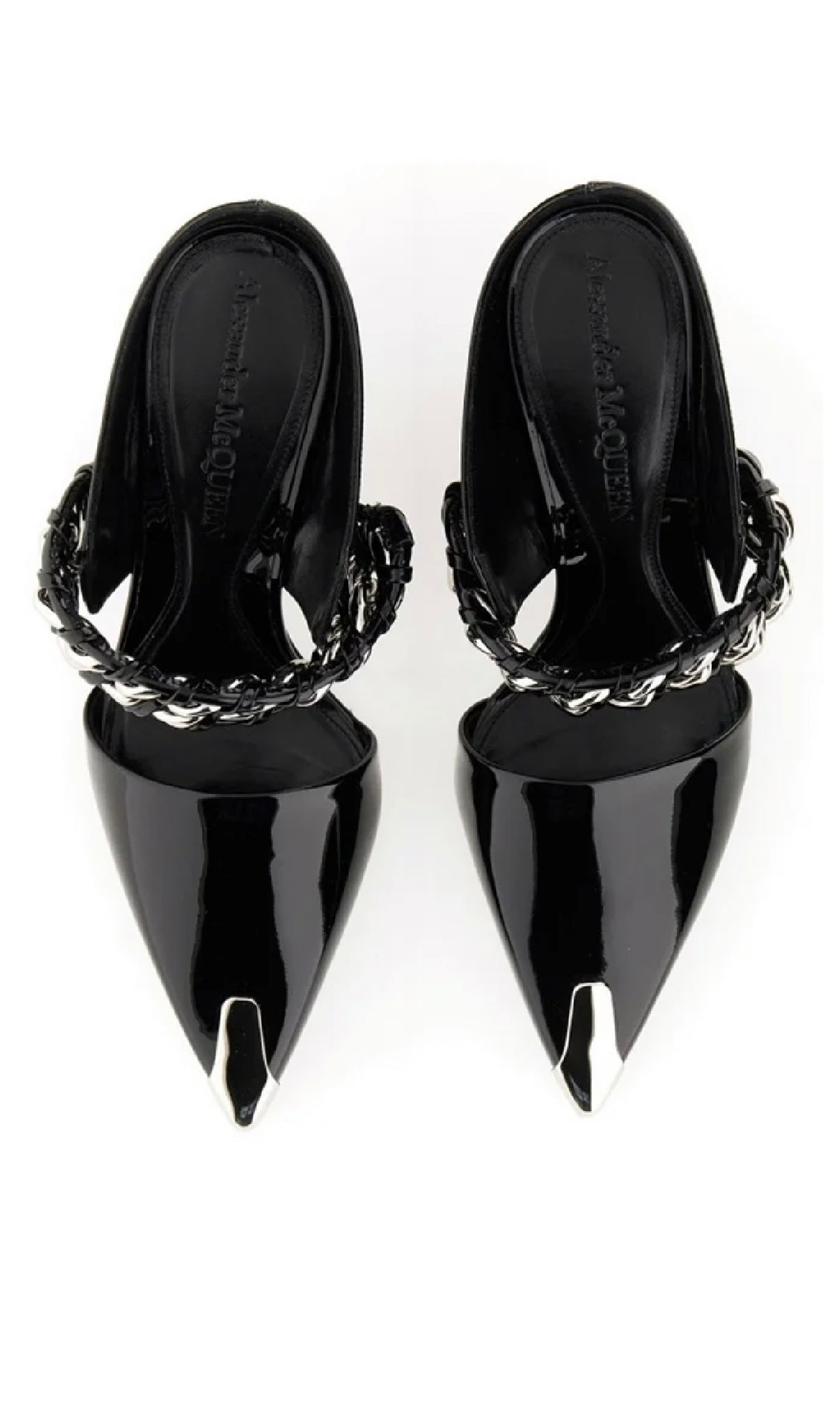 ALEXANDER MCQUEEN CHAIN pointed toe Slip On Sandals
