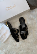 CHLOE ALIZE DOUBLE BUCKLE FLAT SANDALS