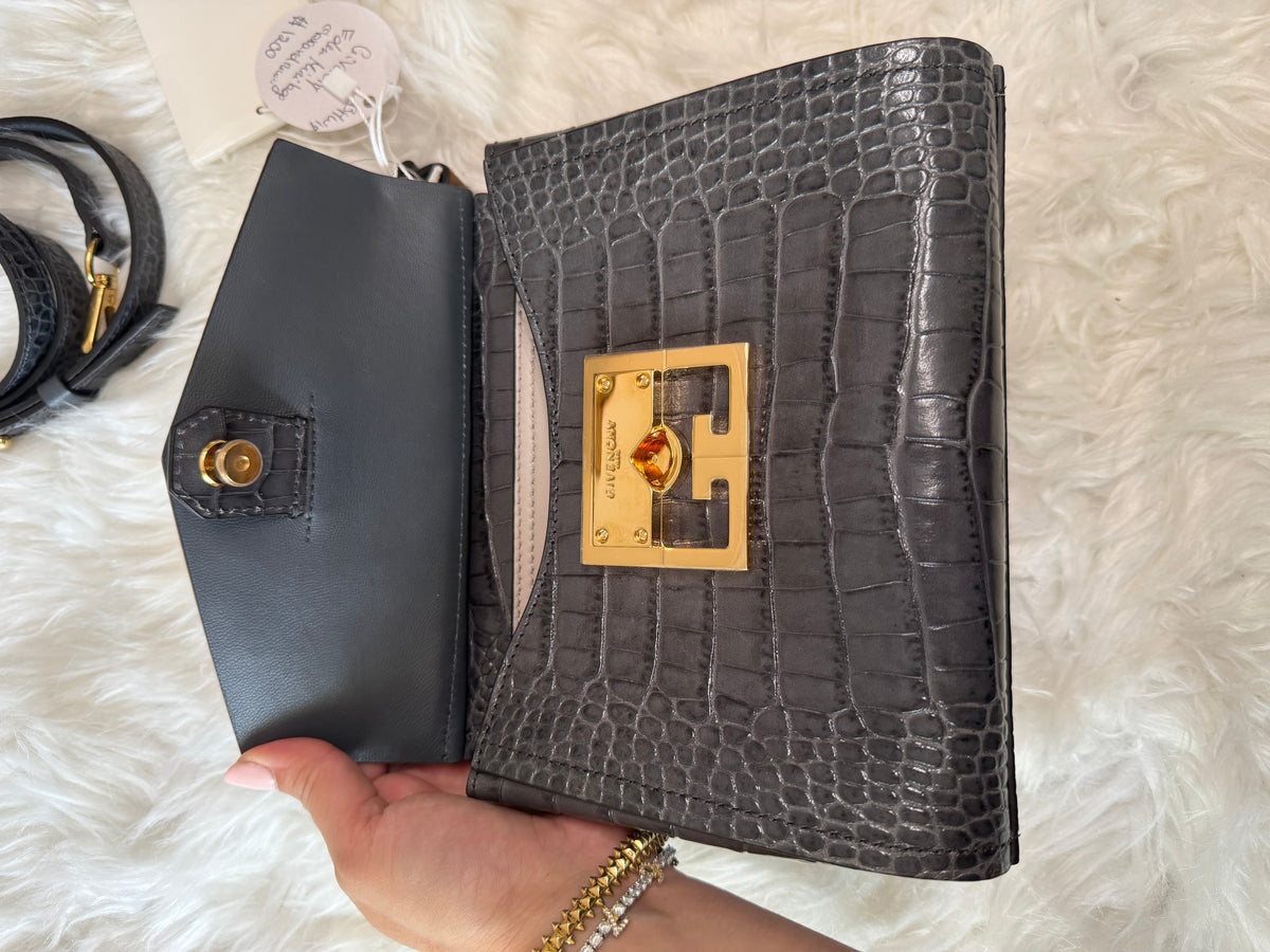 Authentic New GIVENCHY EDEN MINI CROC Embossed BAG