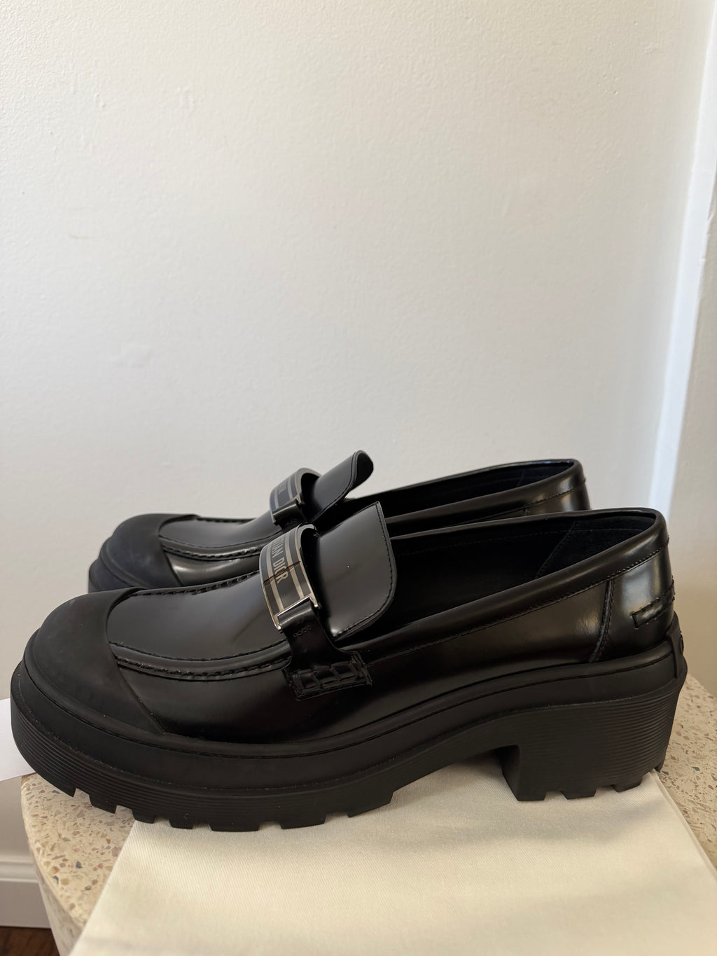 Christian Dior CalfSkin Code Lug Platform Loafer