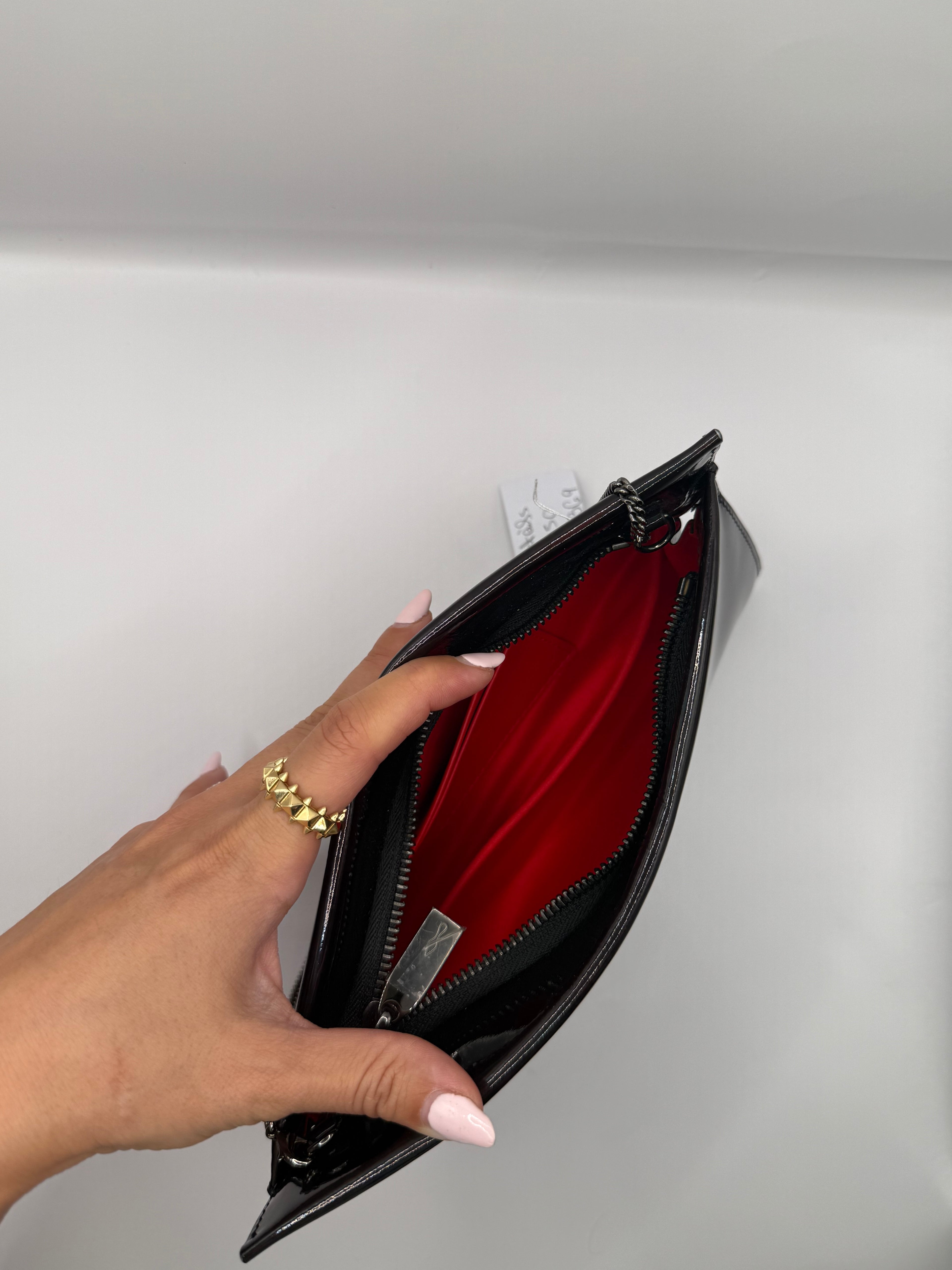 Christian Louboutin Loubitwist Patent leather small clutch