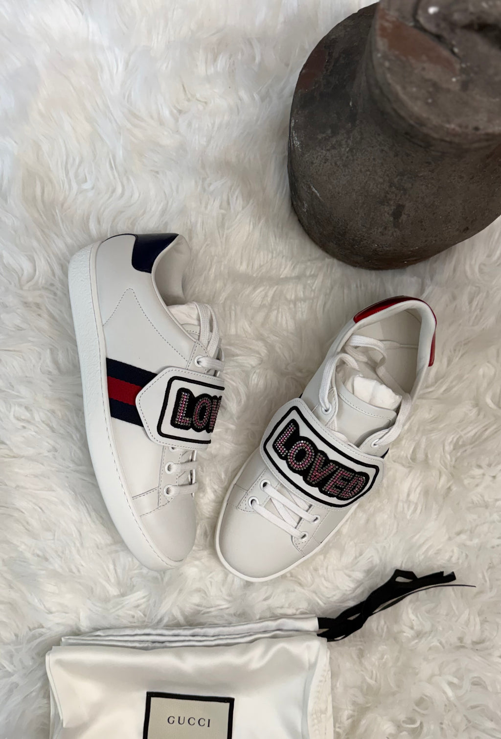CALFSKIN AYERS NEW ACE SNEAKERS WITH LOVE PATCH