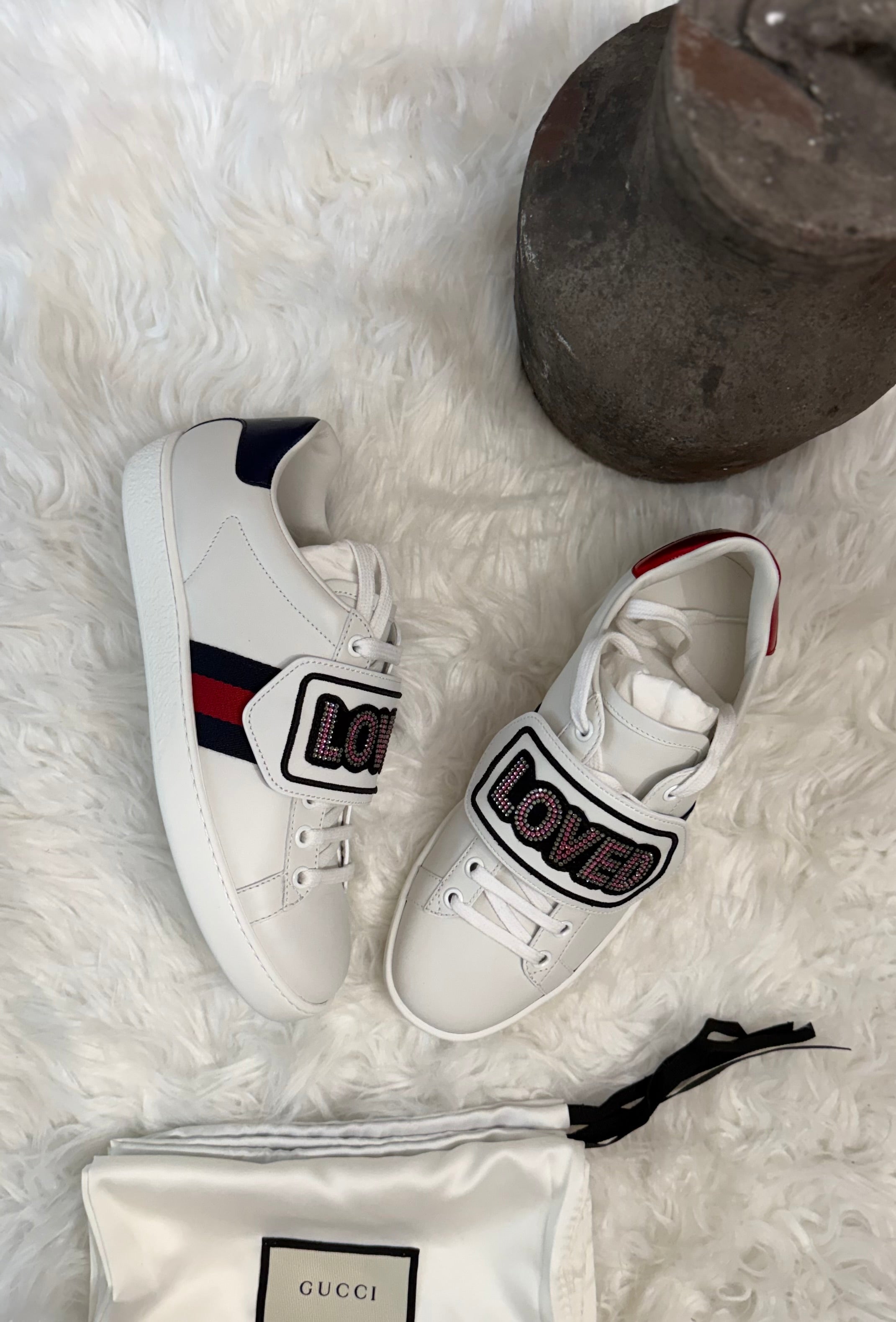 CALFSKIN AYERS NEW ACE SNEAKERS WITH LOVE PATCH