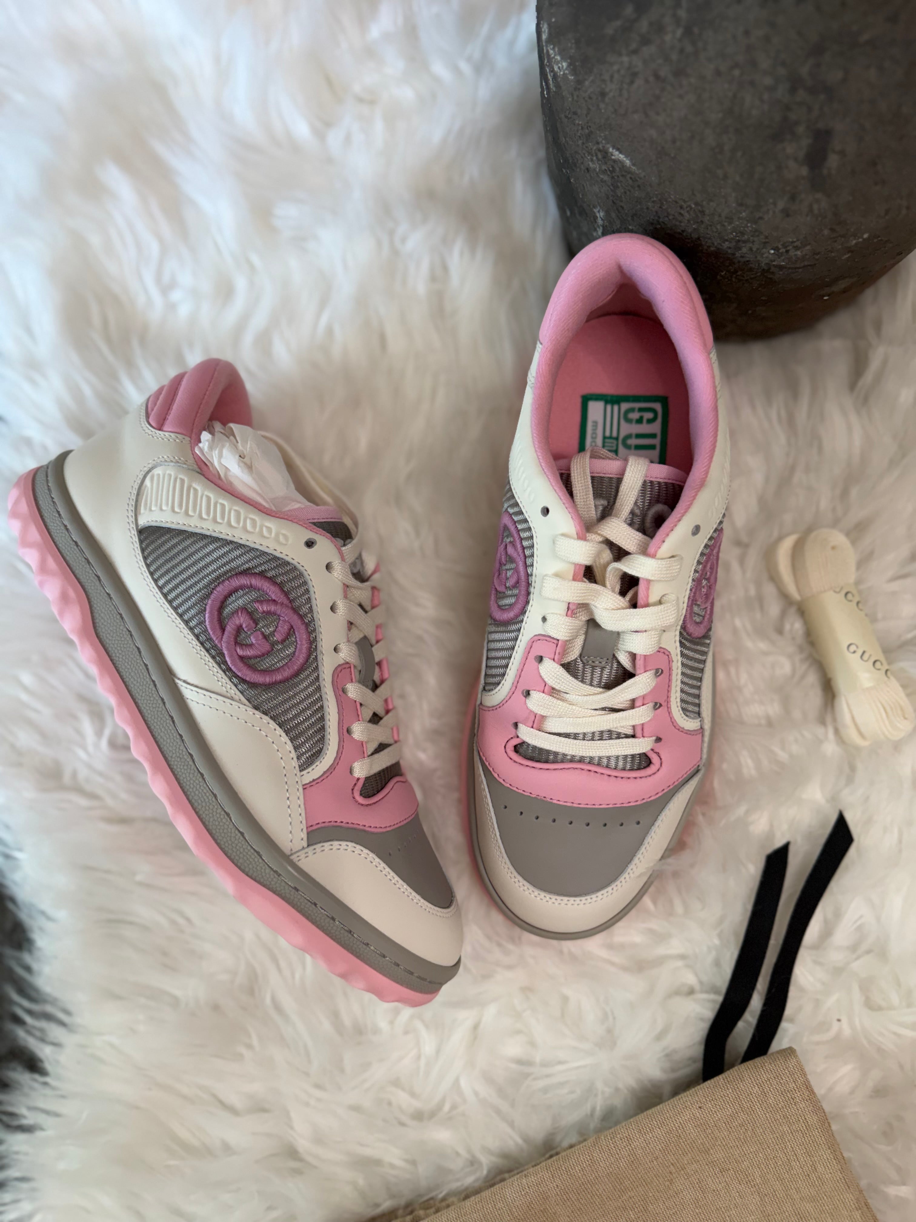 GUCCI PINK GG LOW TOP COLORBLOCK SNEAKERS