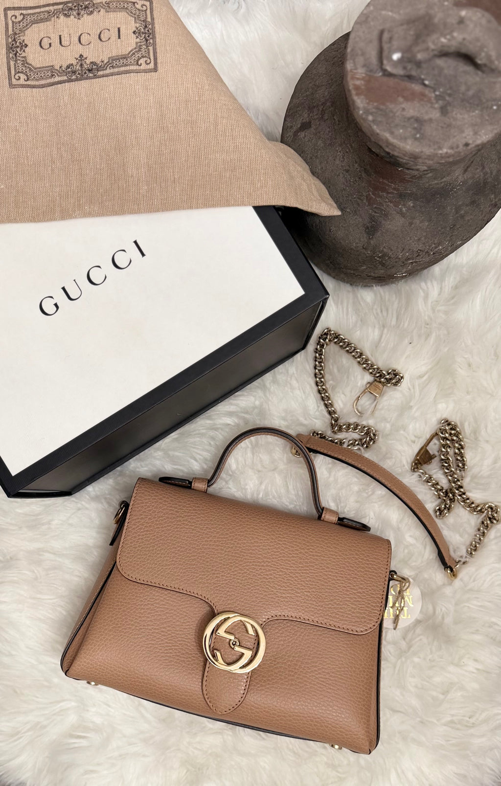GUCCI TOP HANDLE NUDE BAG