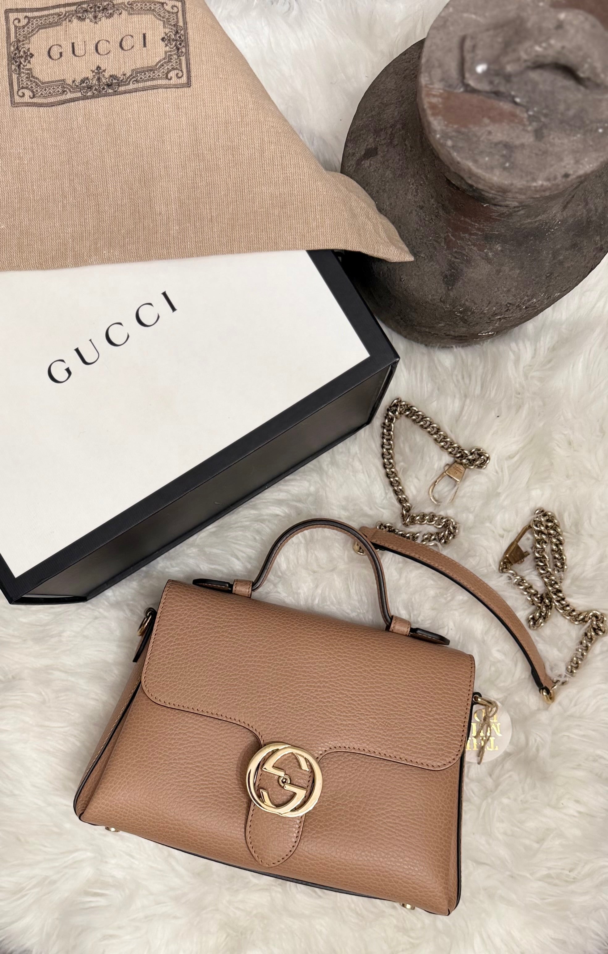 GUCCI TOP HANDLE NUDE BAG
