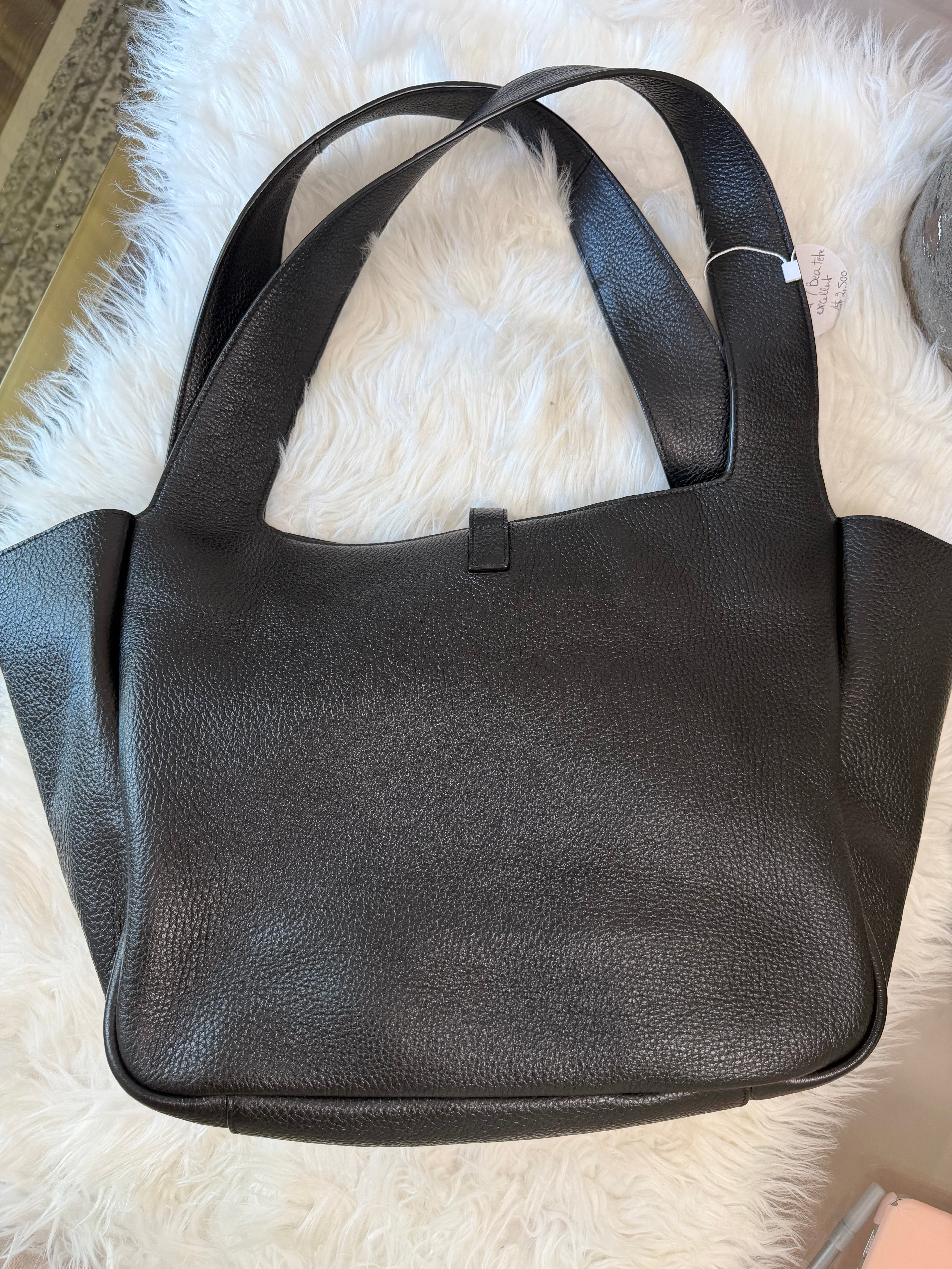 SAINT LAURENT 5 A 7 BEA TOTE IN GRAIBED LEATHER