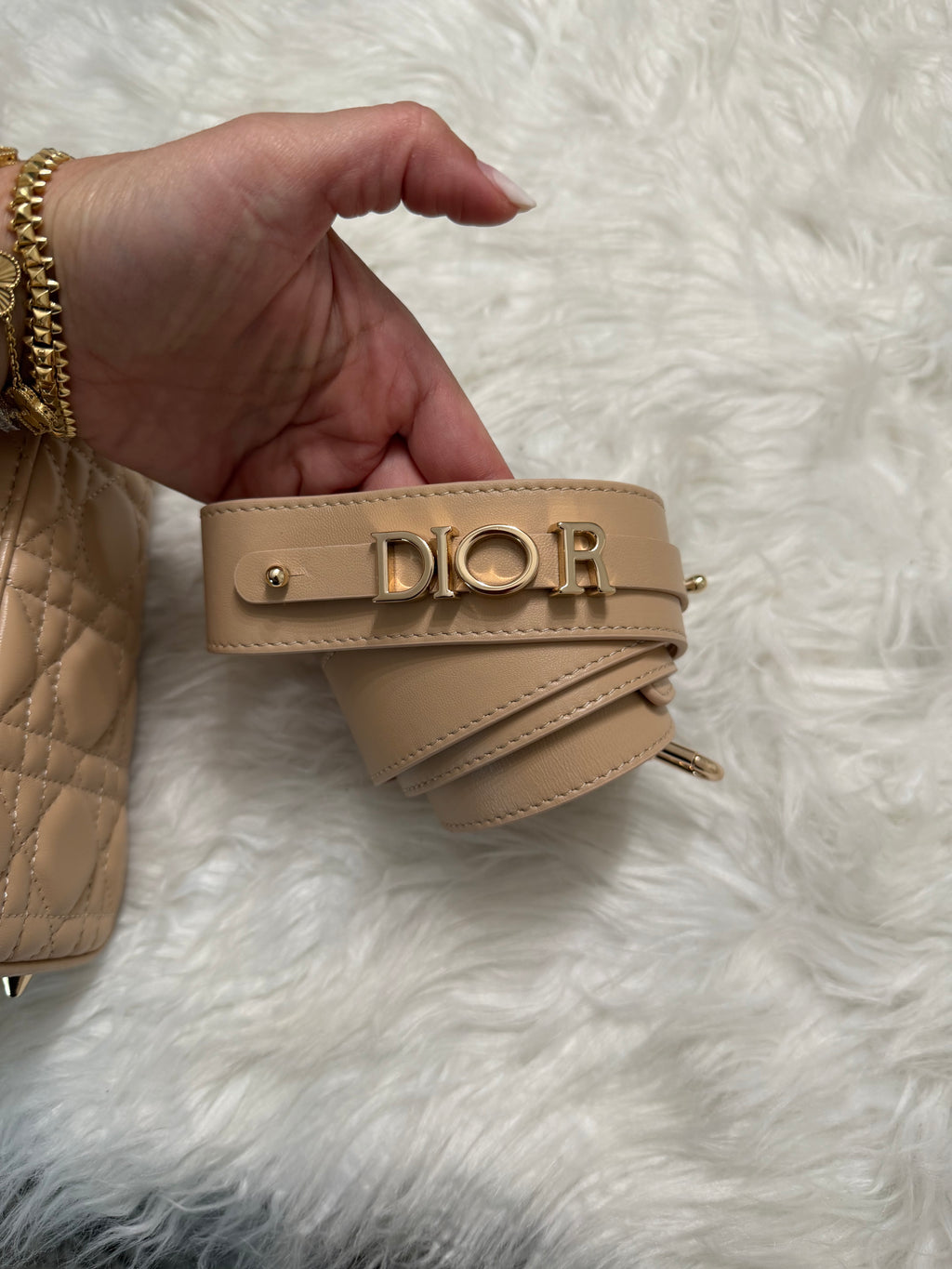 CHRISTIAN DIOR MY LADY D LAMBSKIN CANNAGE WITH LUCKY BADGES